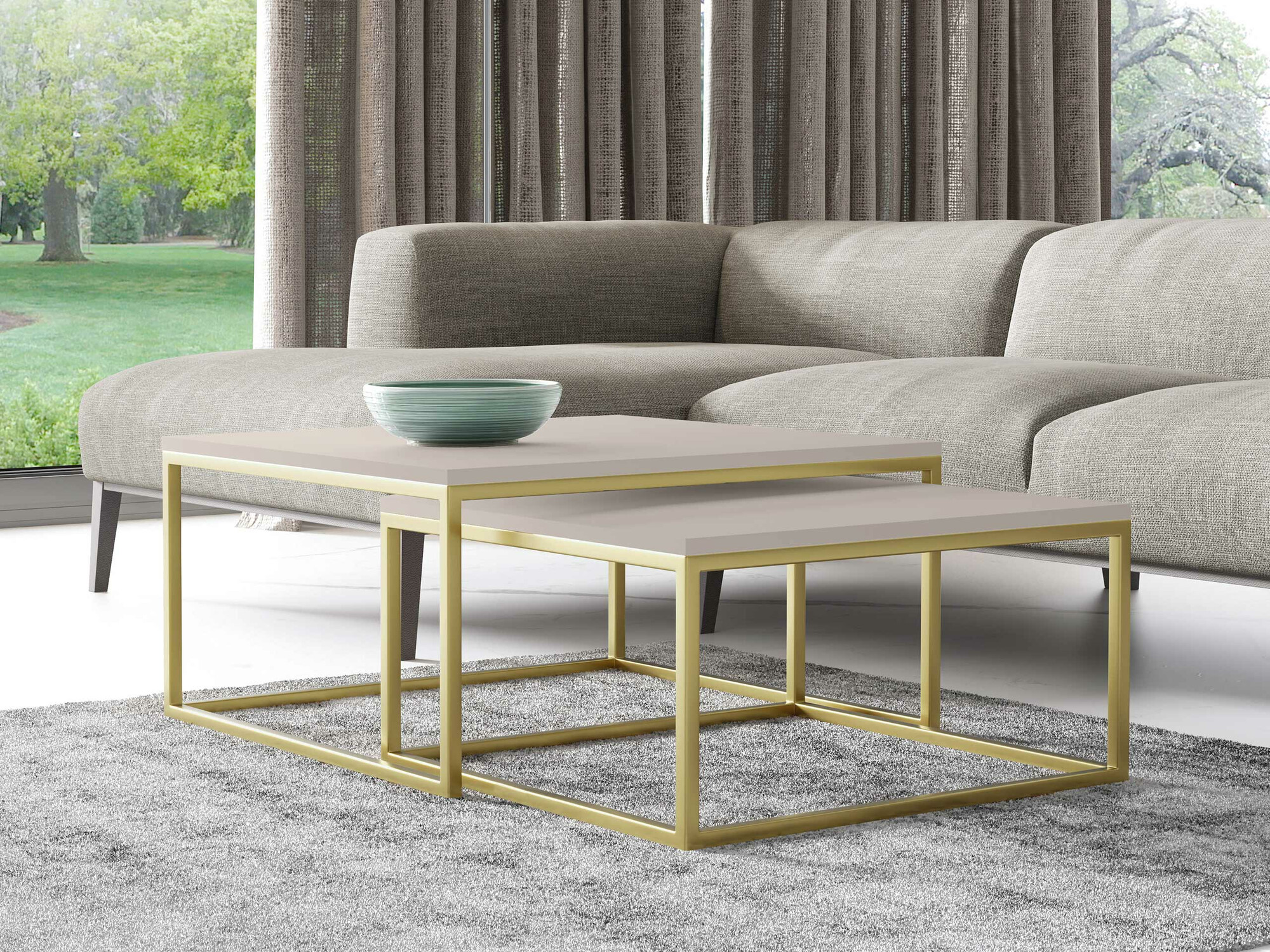 Coffee table set Oswego 102 (Cashmere + Golden)