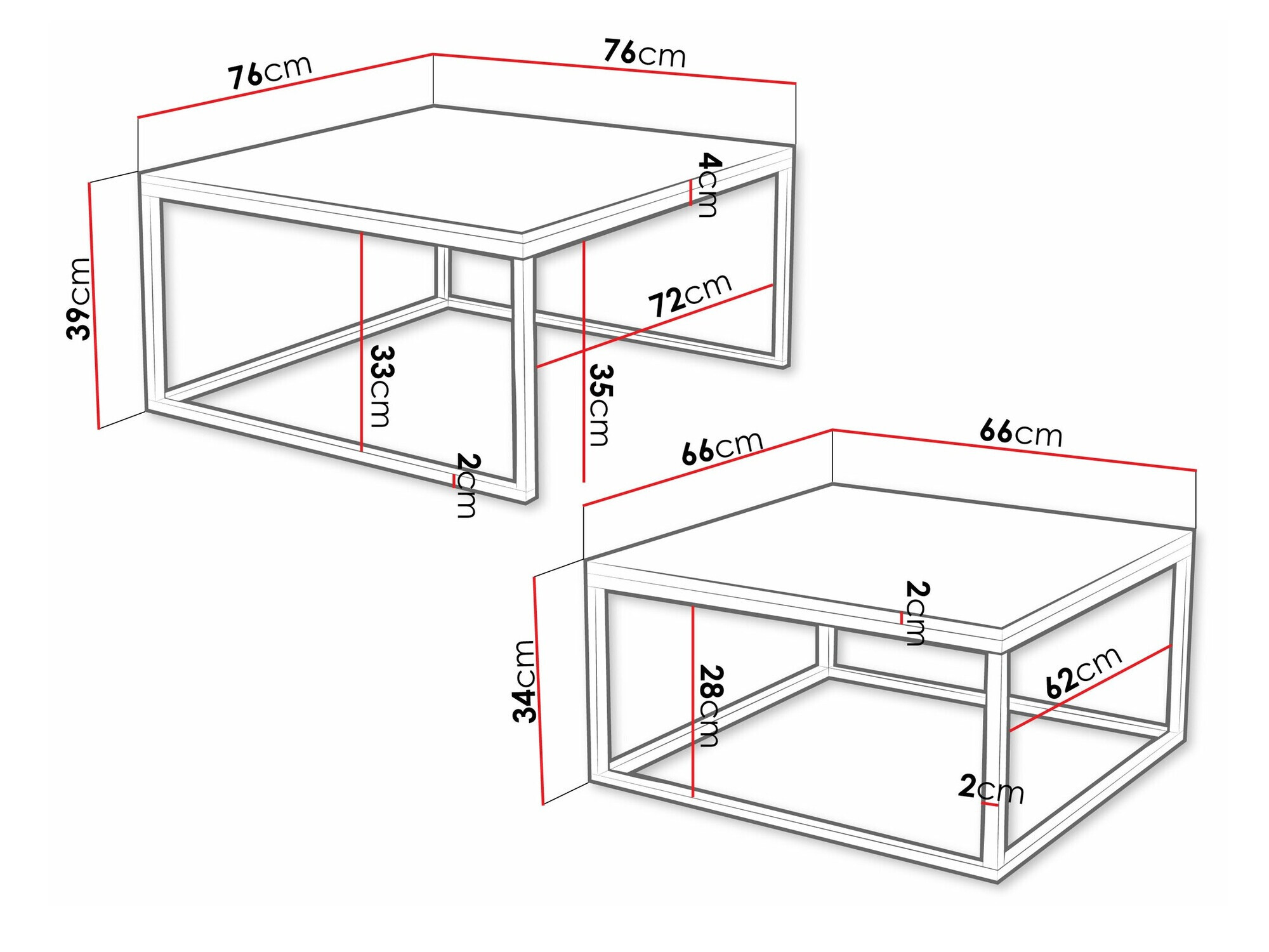 Nest of coffee tables Oswego 102 (Cashmere + Golden)