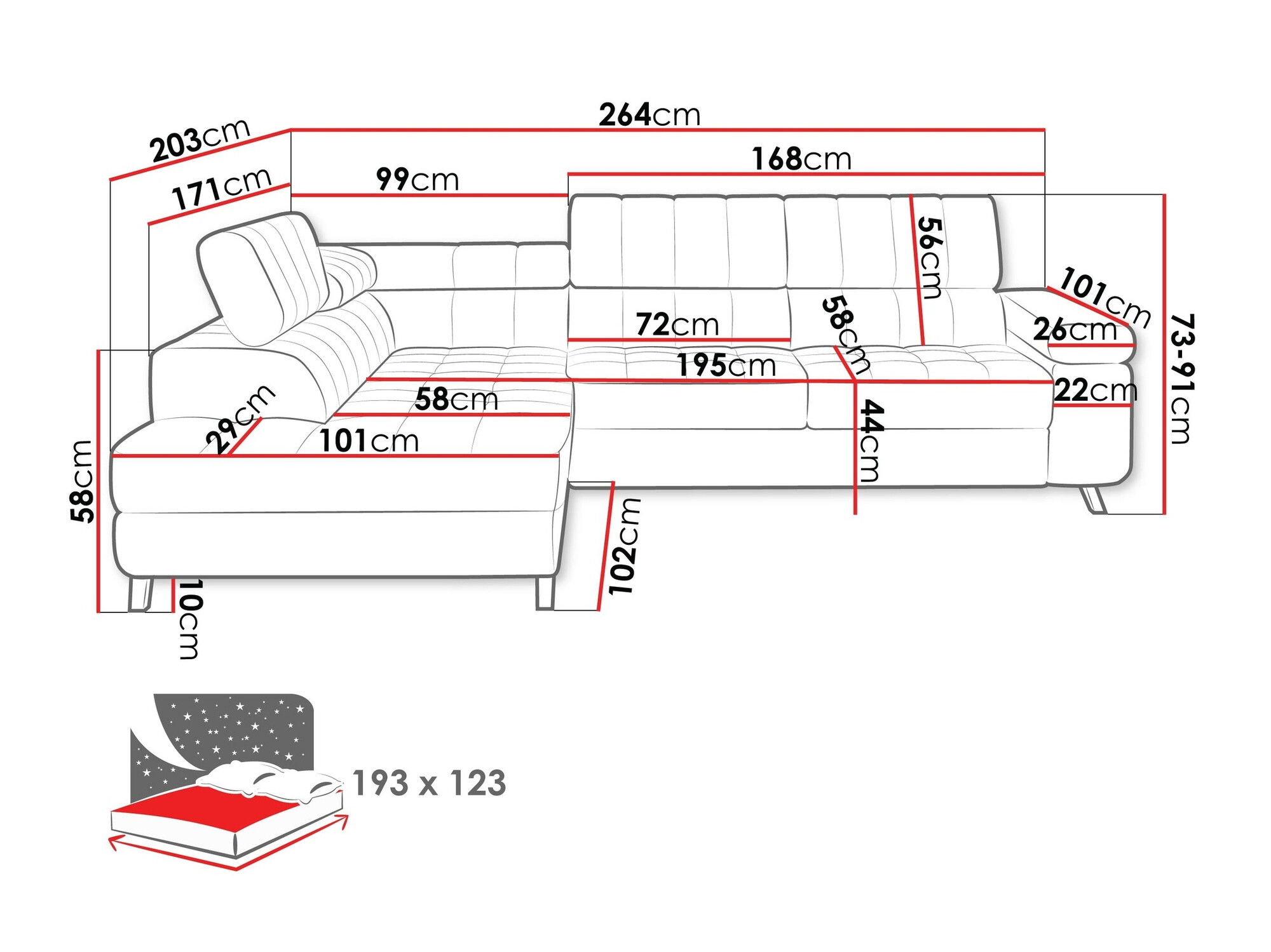 Corner sofa Comfivo Agnus (Baloo 2073)