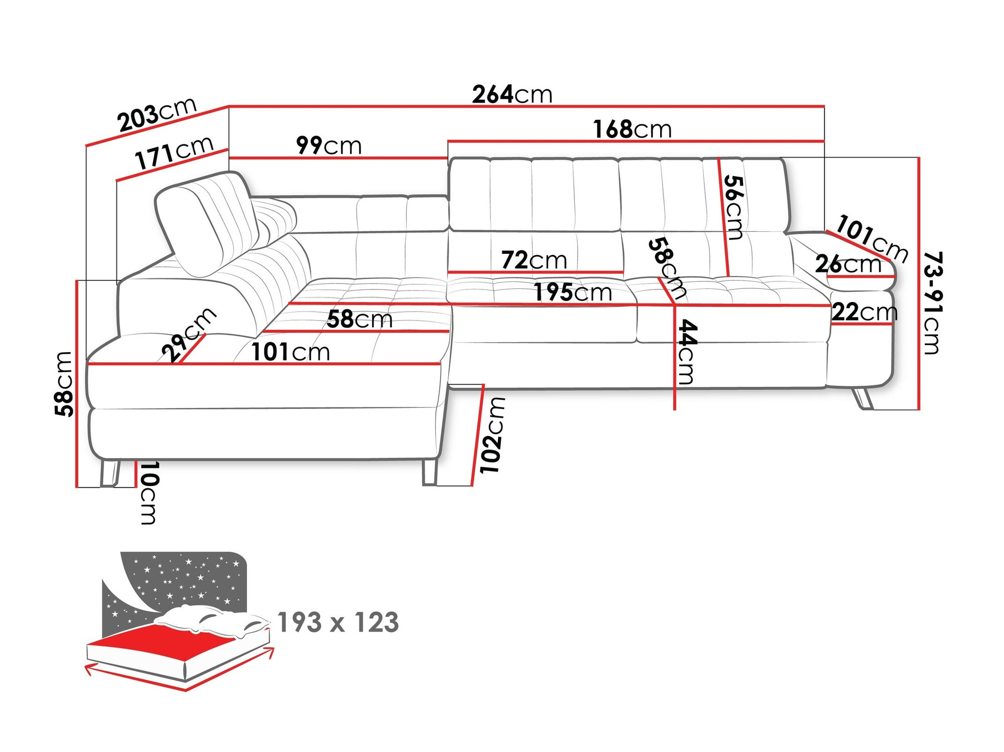 Corner sofa Comfivo Agnus (Baloo 2074)