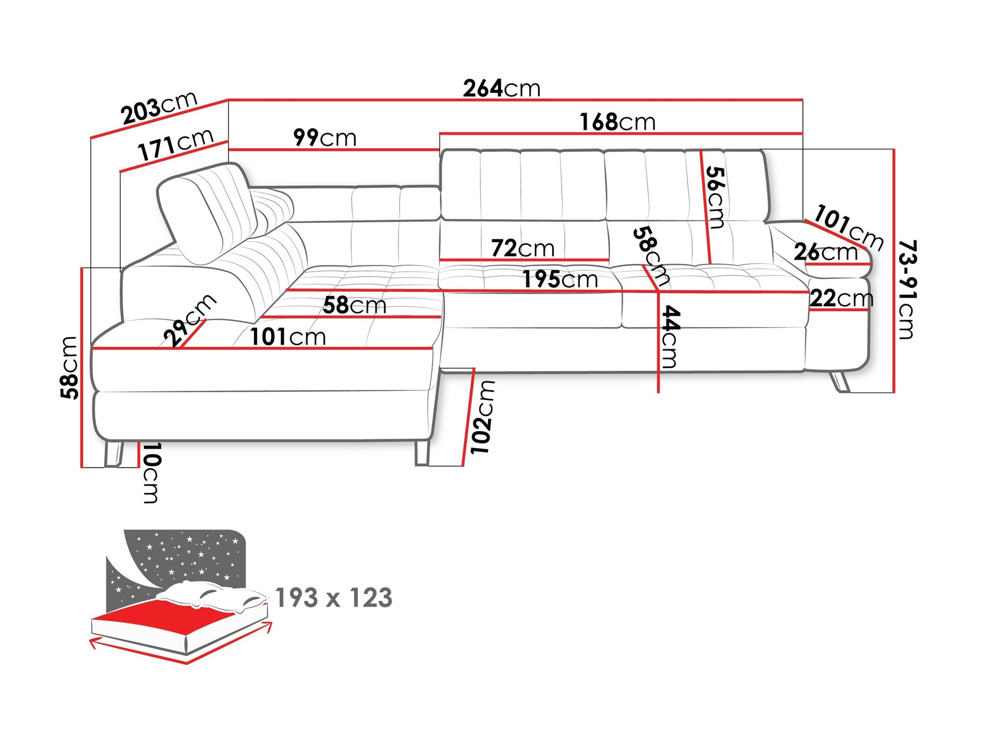 Corner sofa Comfivo Agnus (Miu 2056)