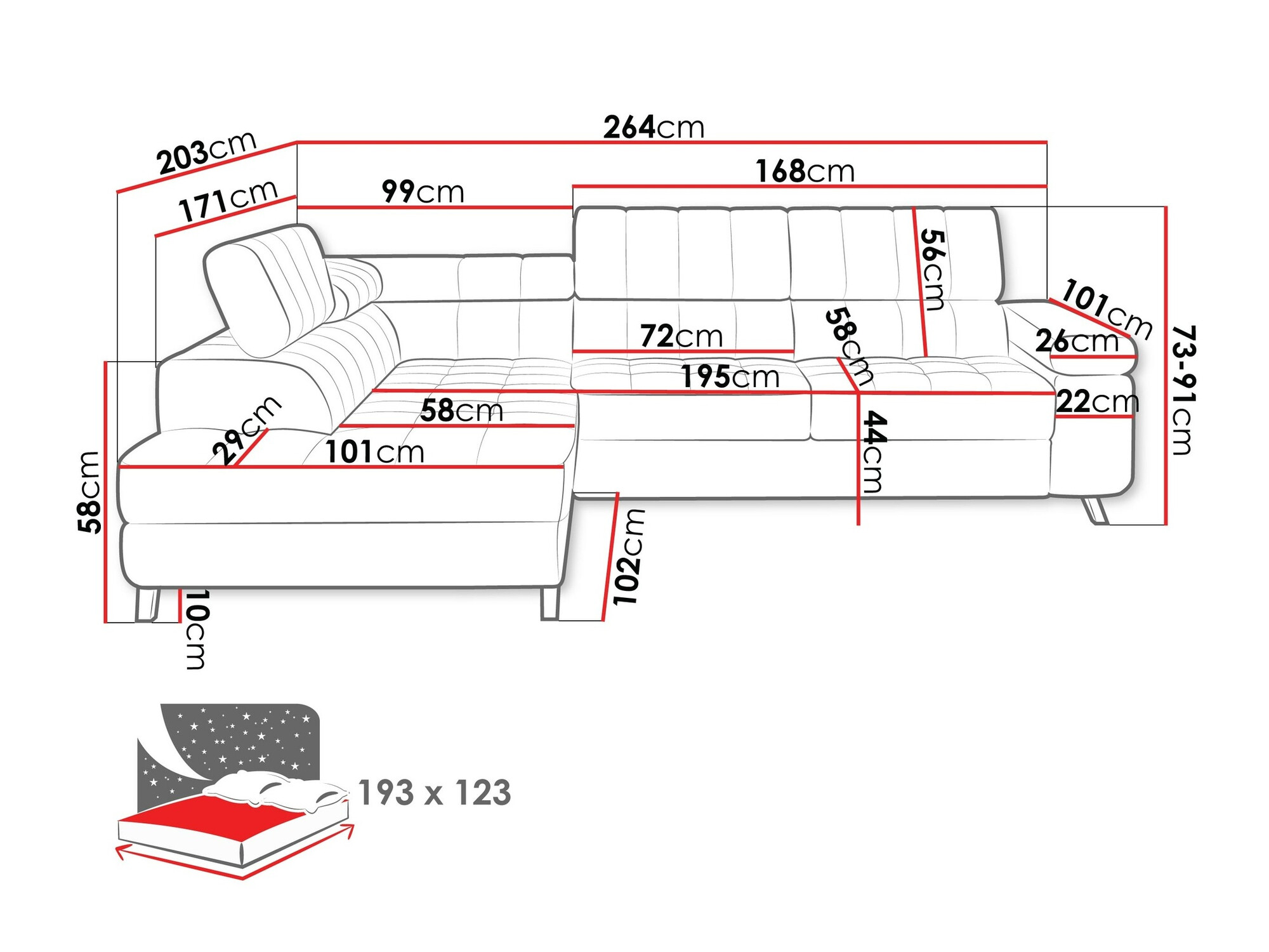 Corner sofa Comfivo Agnus (Sorriso 22)