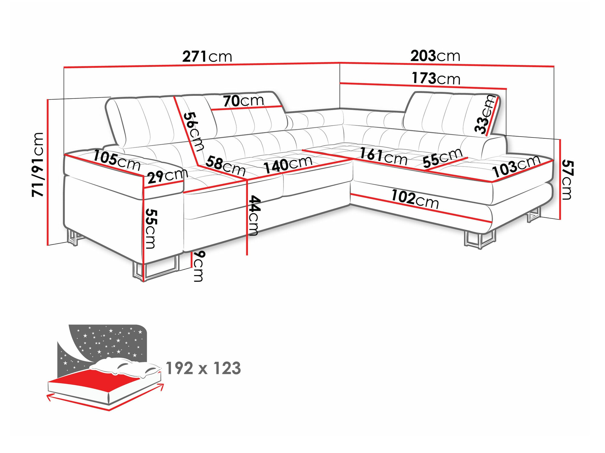 Corner sofa Comfivo Anima (Coral 75)