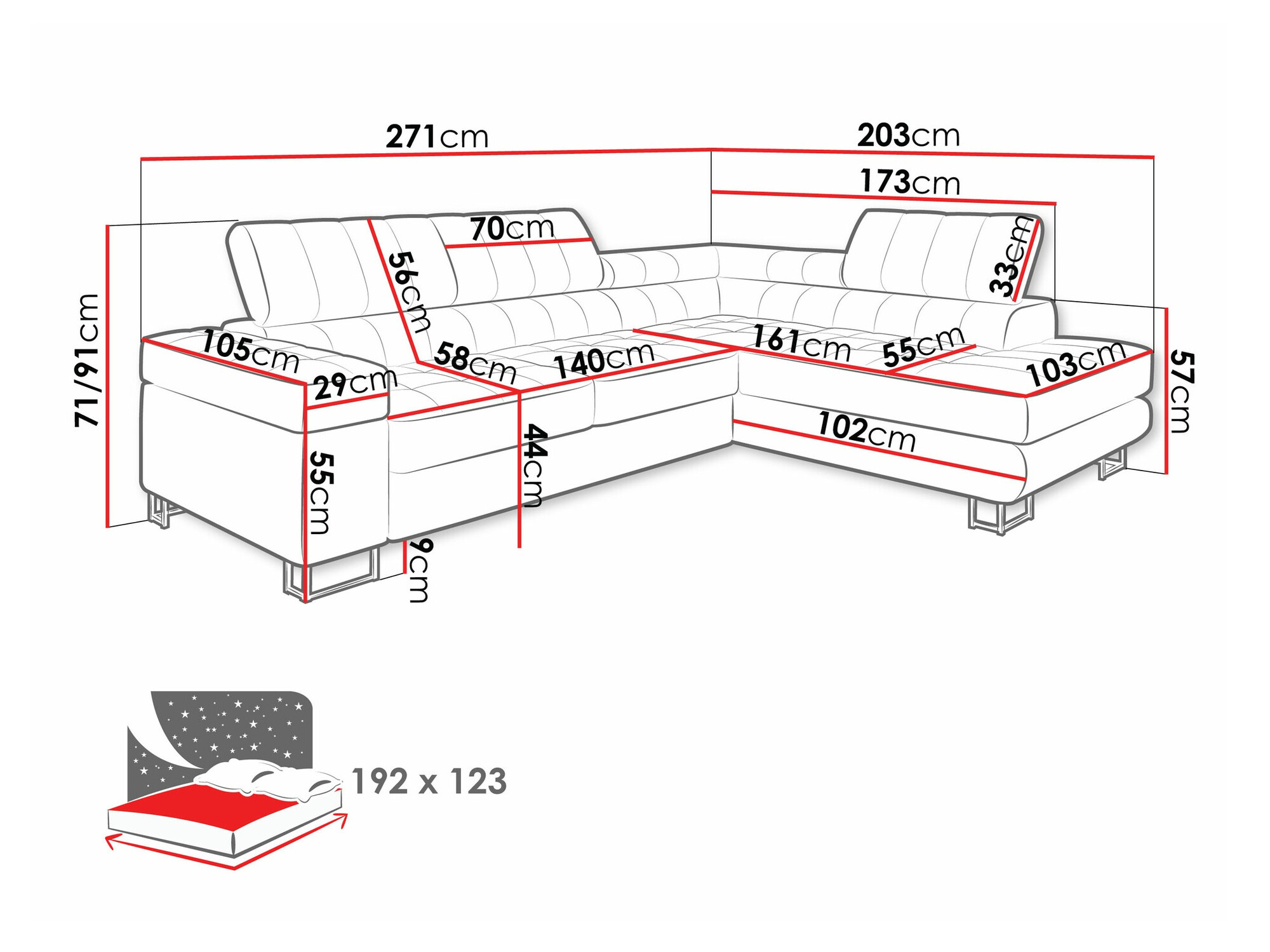 Corner sofa Comfivo Anima (Flow 06)