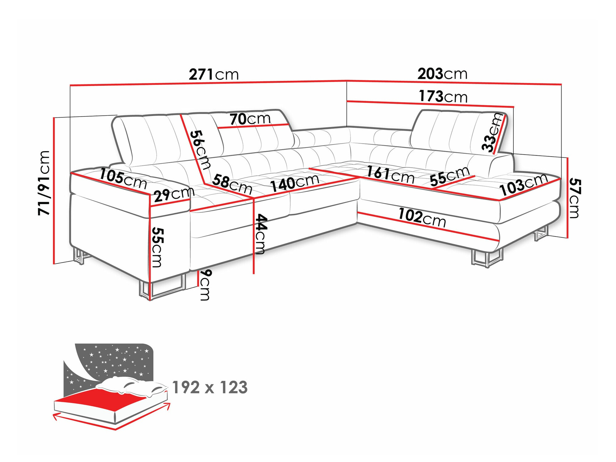 Corner sofa Comfivo Anima (Wave 05)