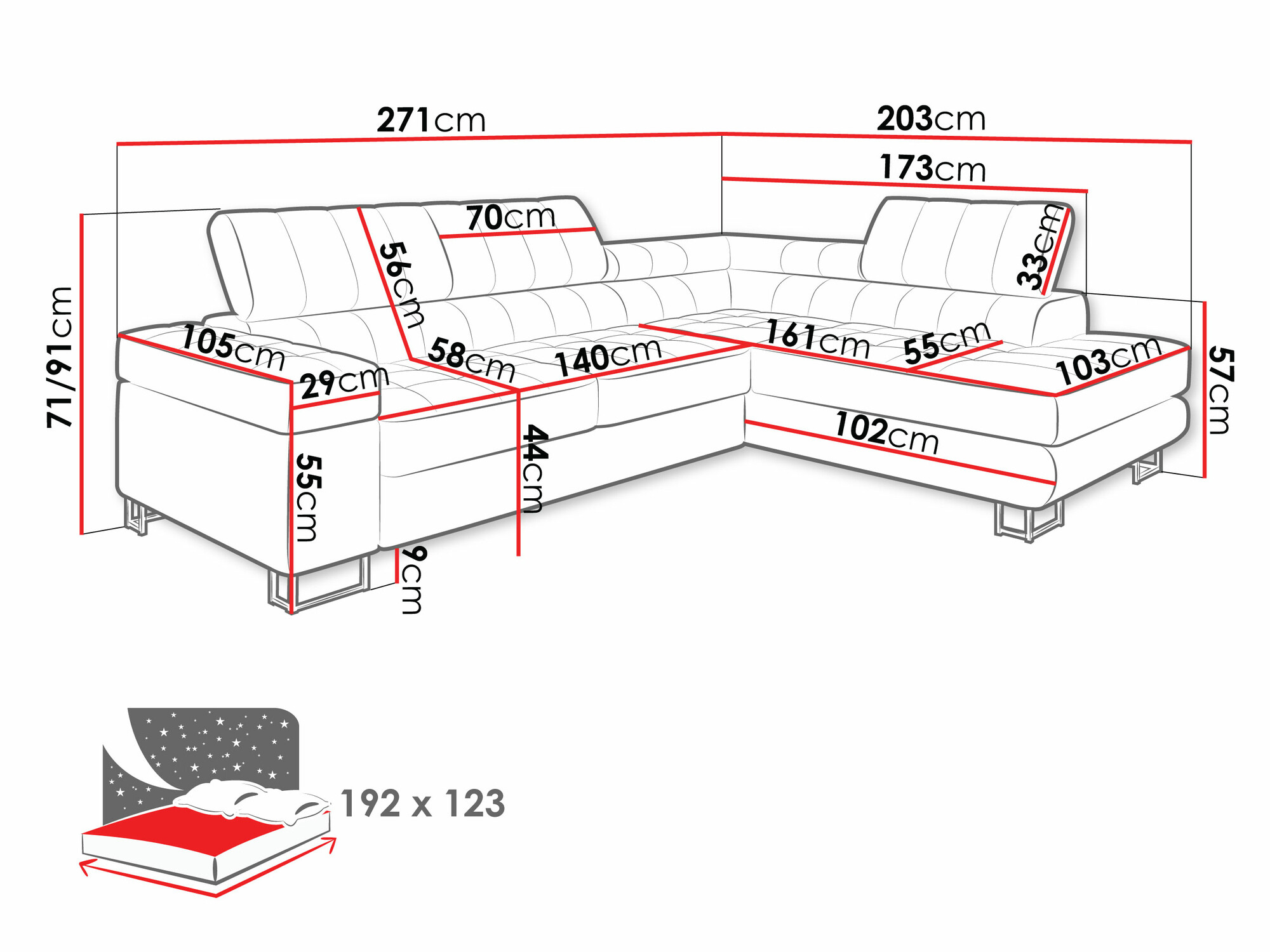 Corner sofa Comfivo Anima (Wave 09)