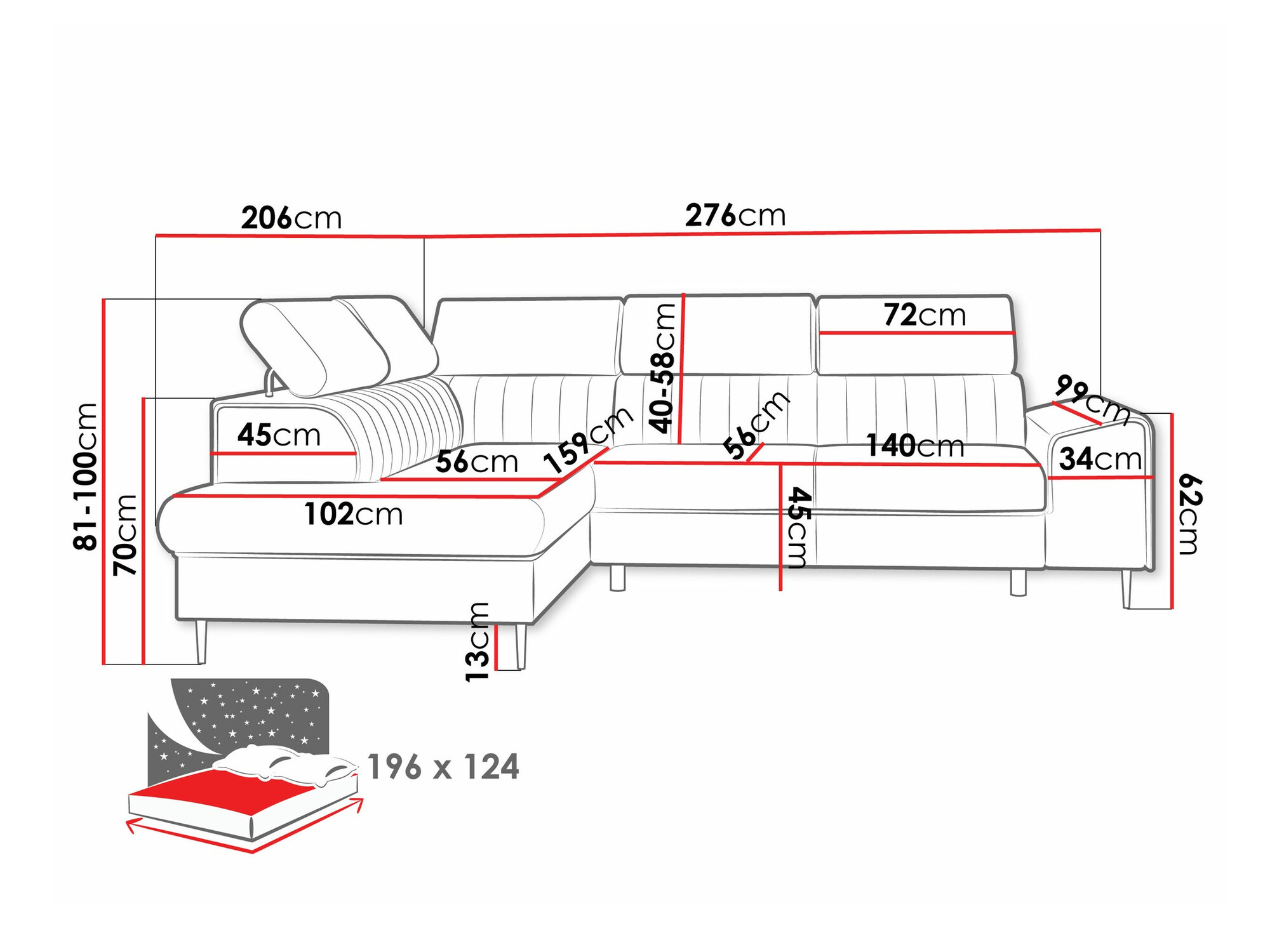 Corner sofa Comfivo Universum (Coral 45)