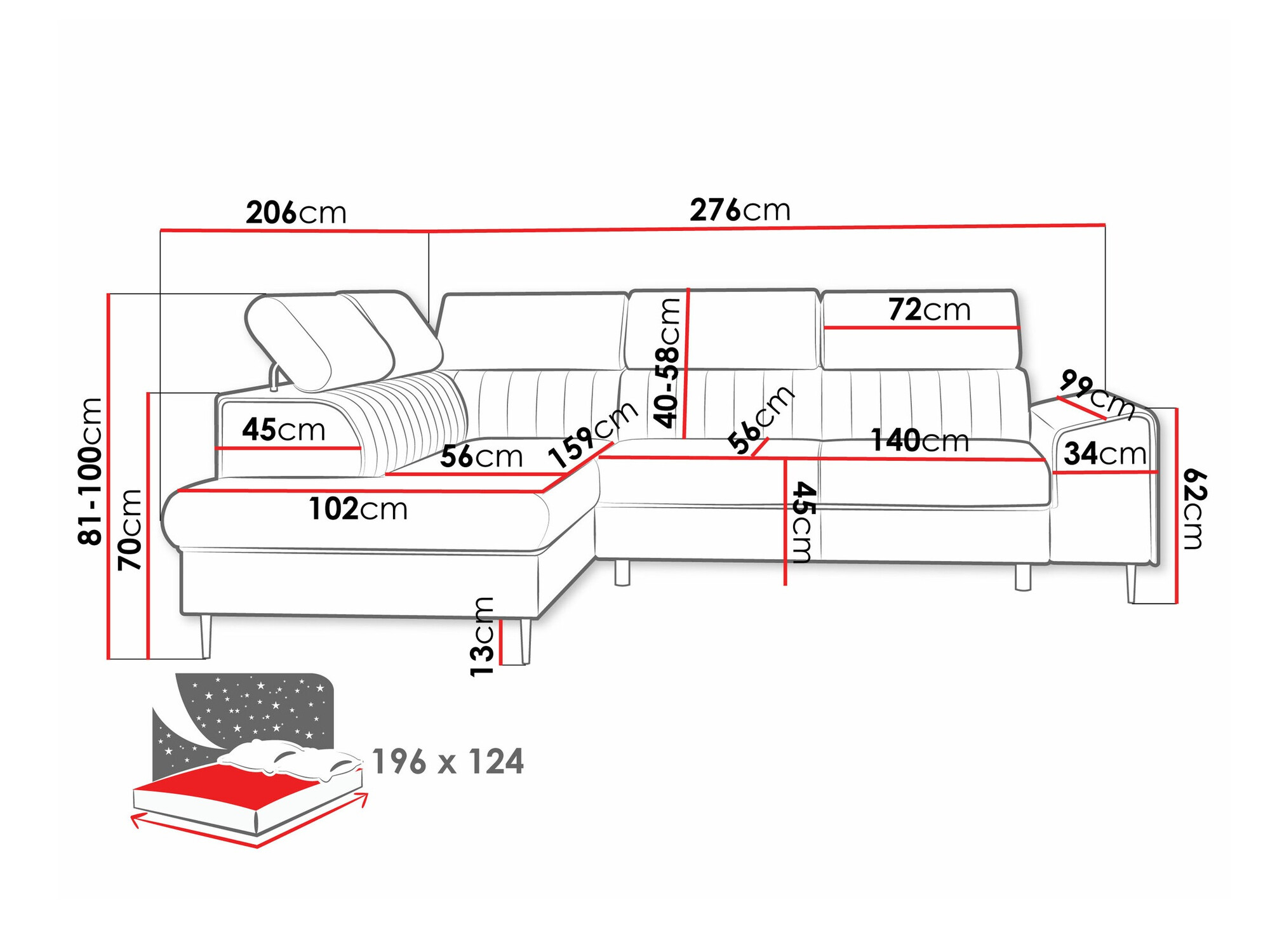 Corner sofa Comfivo Universum (Coral 65)