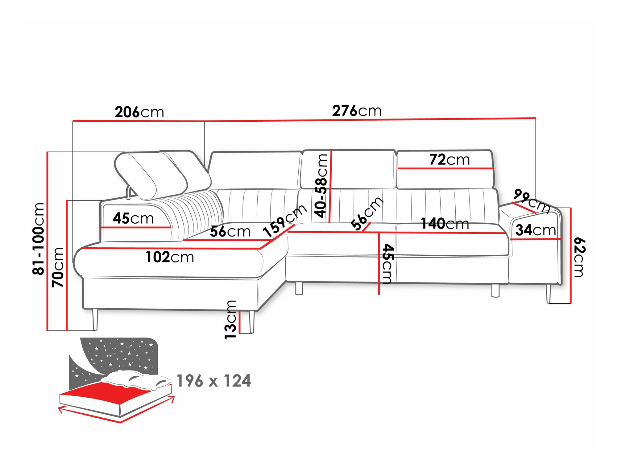 Corner sofa Comfivo Universum (Magic Velvet 2219)