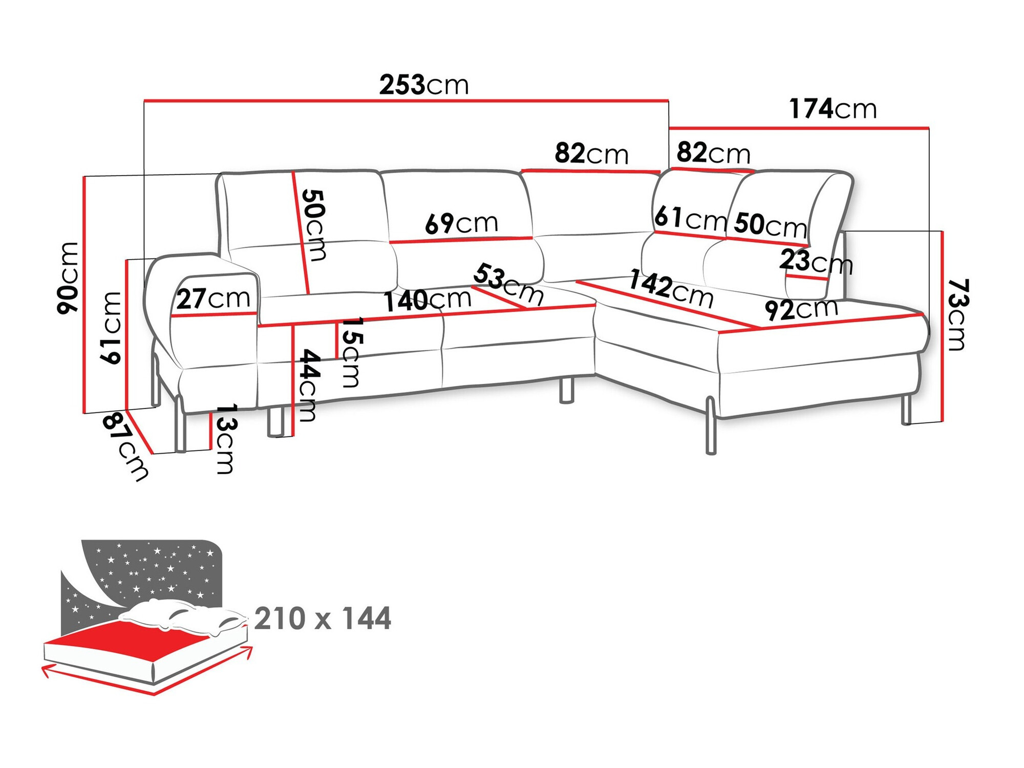 Corner sofa Sanford 105 (Velo 621)