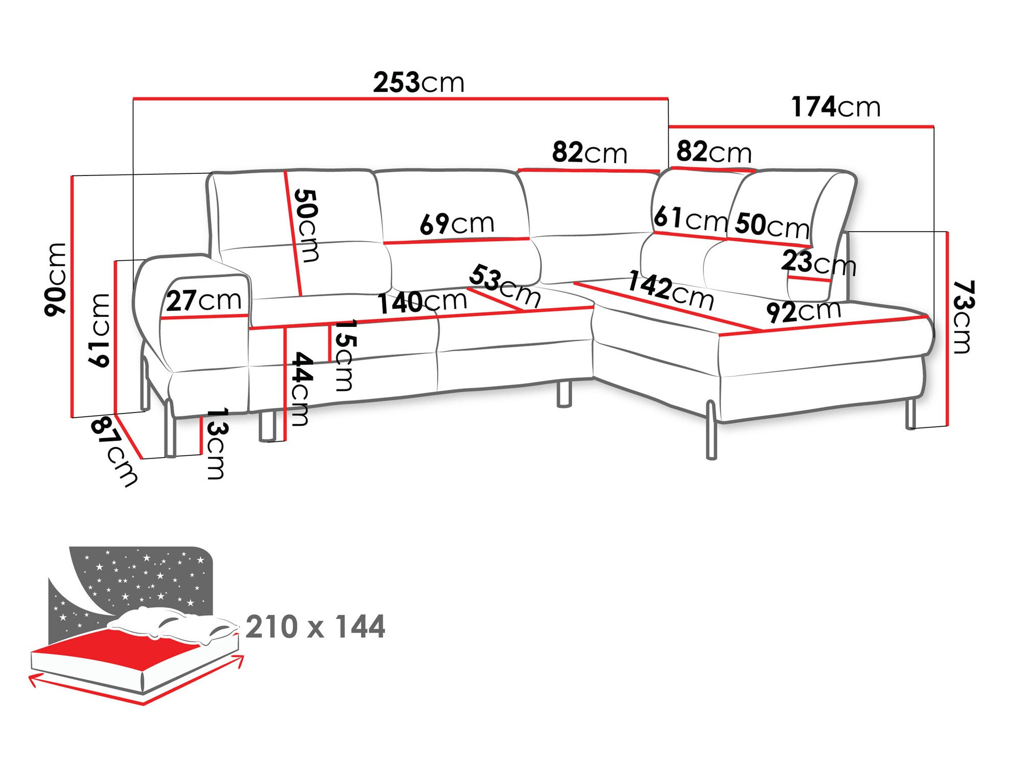 Corner sofa Sanford 105 (Velo 623)