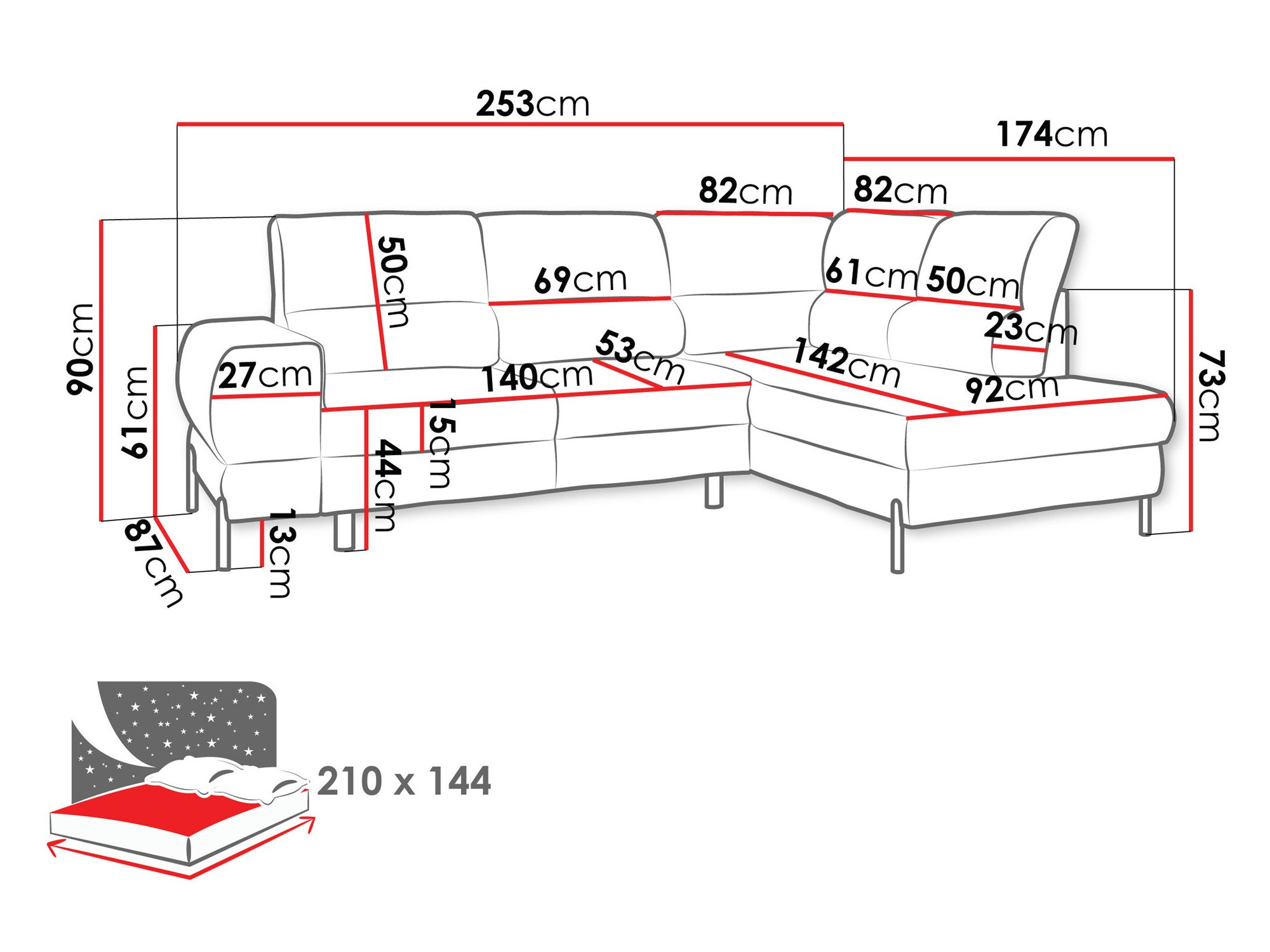 Corner sofa Sanford 105 (Velo 633)