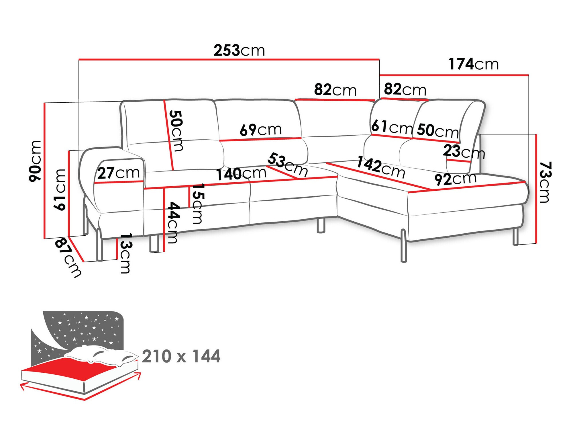 Corner sofa Sanford 105 (Velo 635)