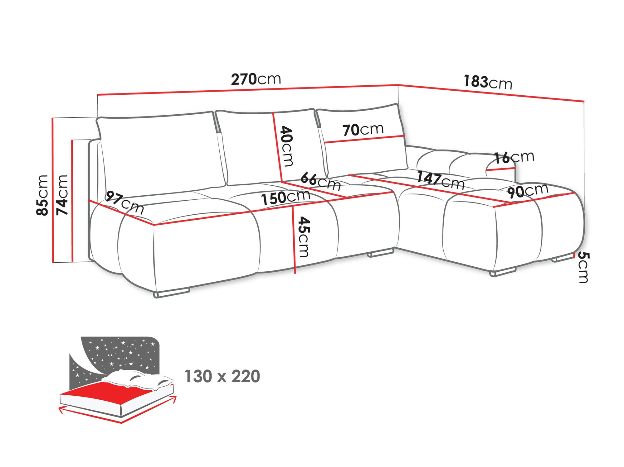 Corner sofa Camden 106 (Velo 621)