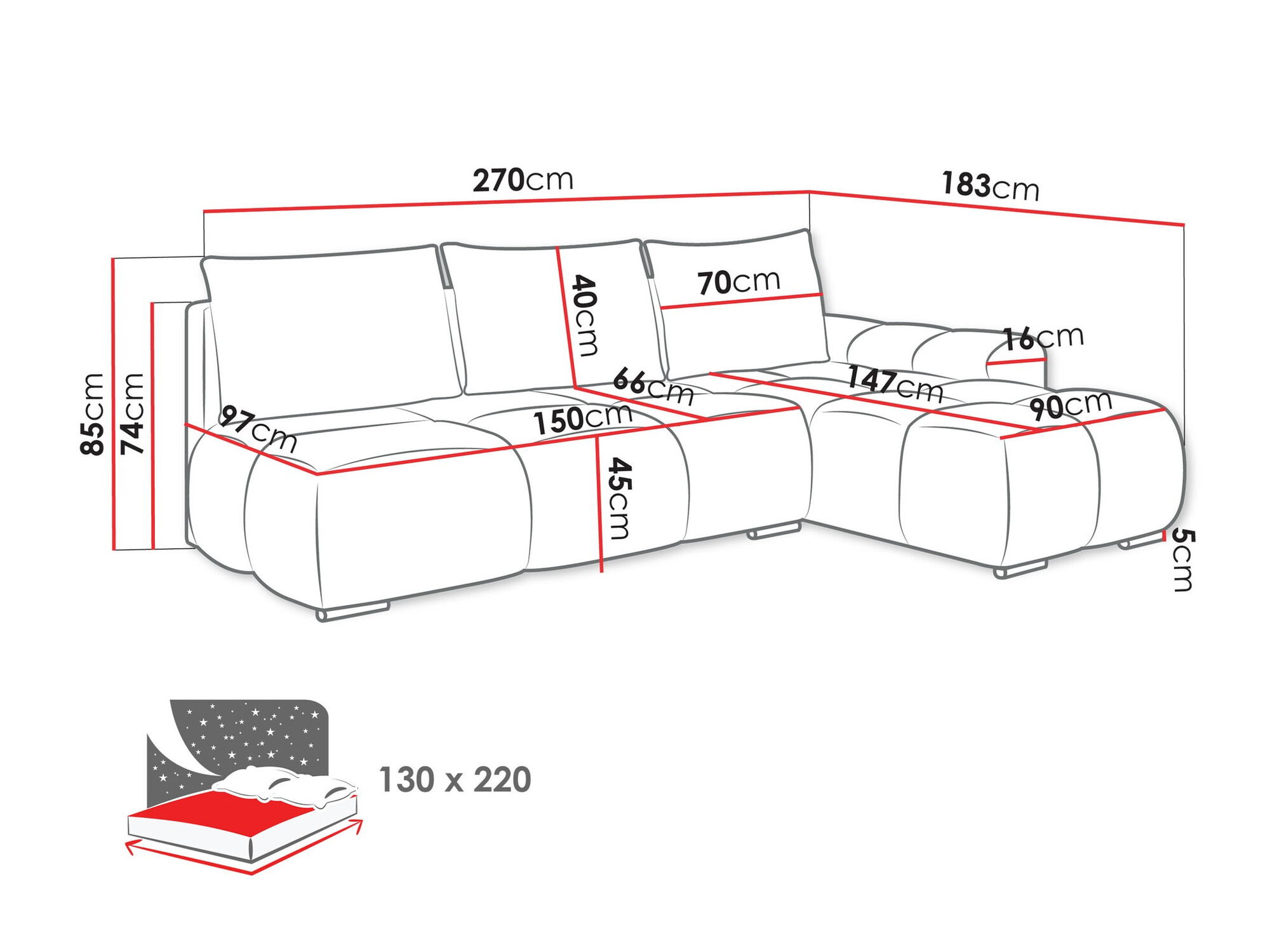 Corner sofa Camden 106 (Velo 623)