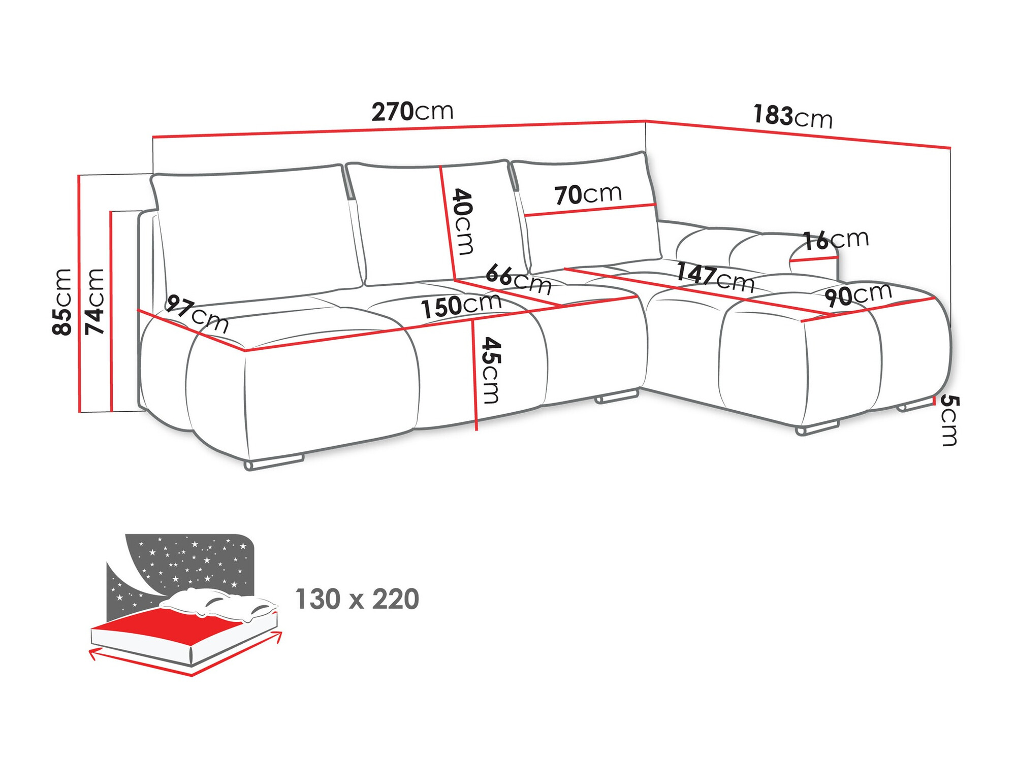 Corner sofa Camden 106 (Velo 626)