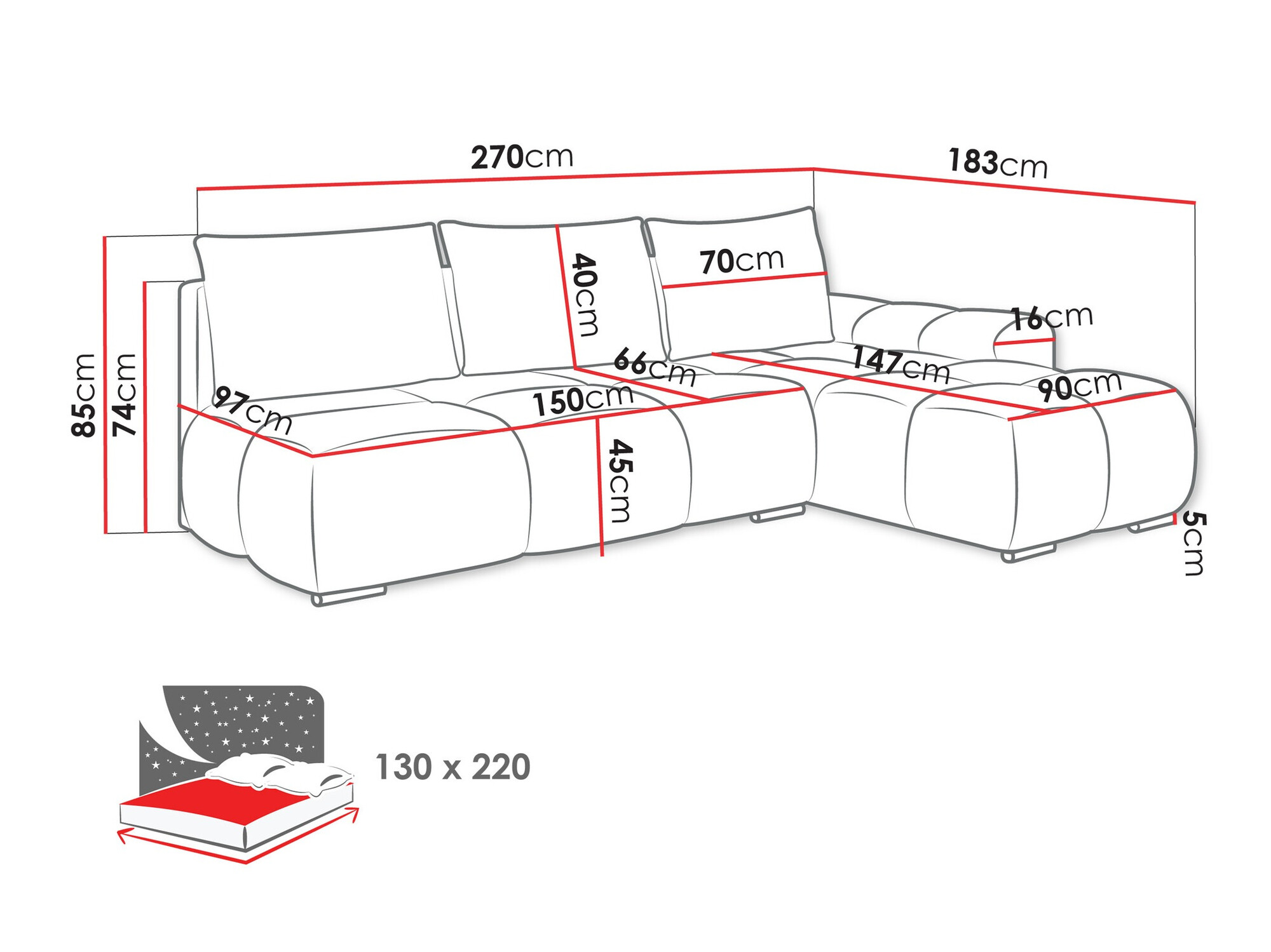 Corner sofa Camden 106 (Velo 627)