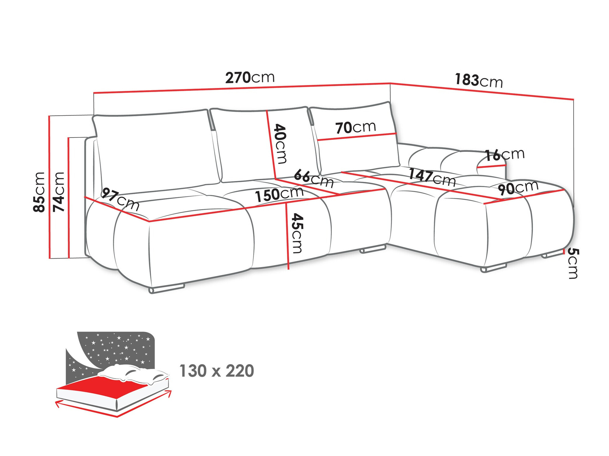 Corner sofa Camden 106 (Velo 636)