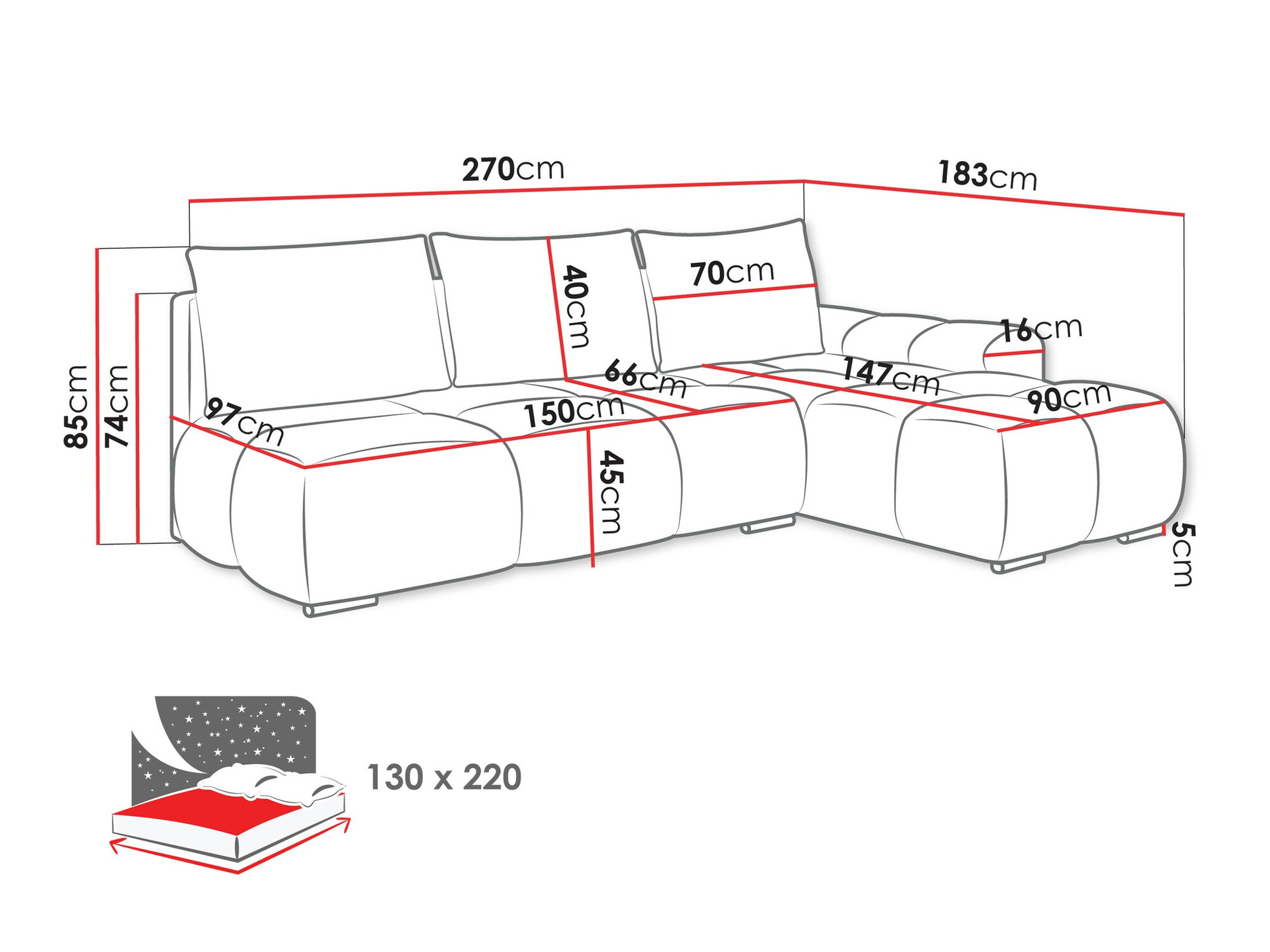 Corner sofa Camden 106 (Velo 636)