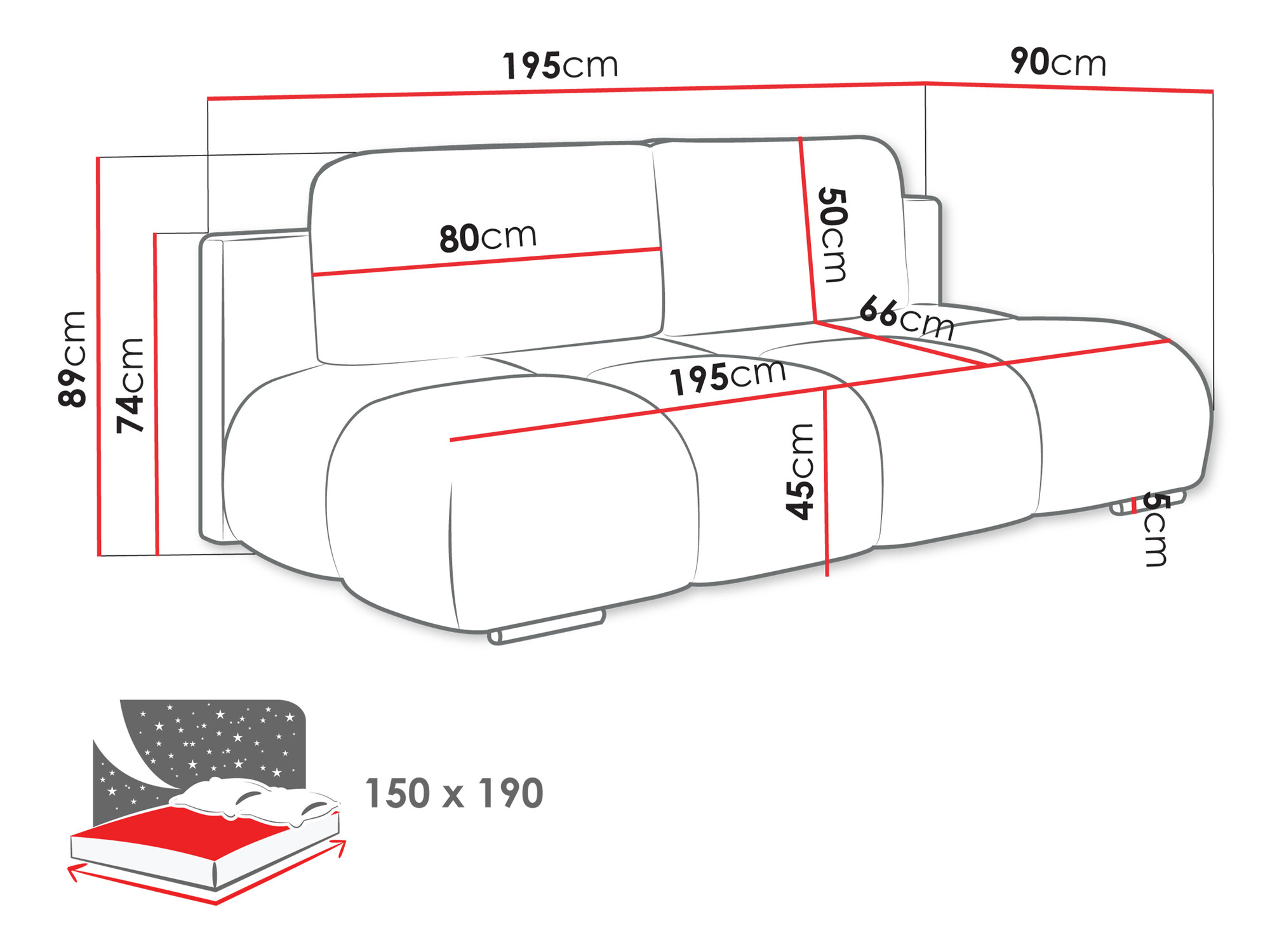 Sofa bed Dominus (Velo 633)