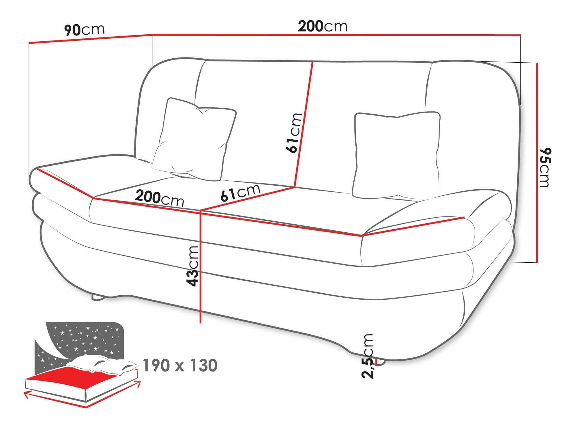 Sofa bed Comfivo Silva I (Tracy 211.01)