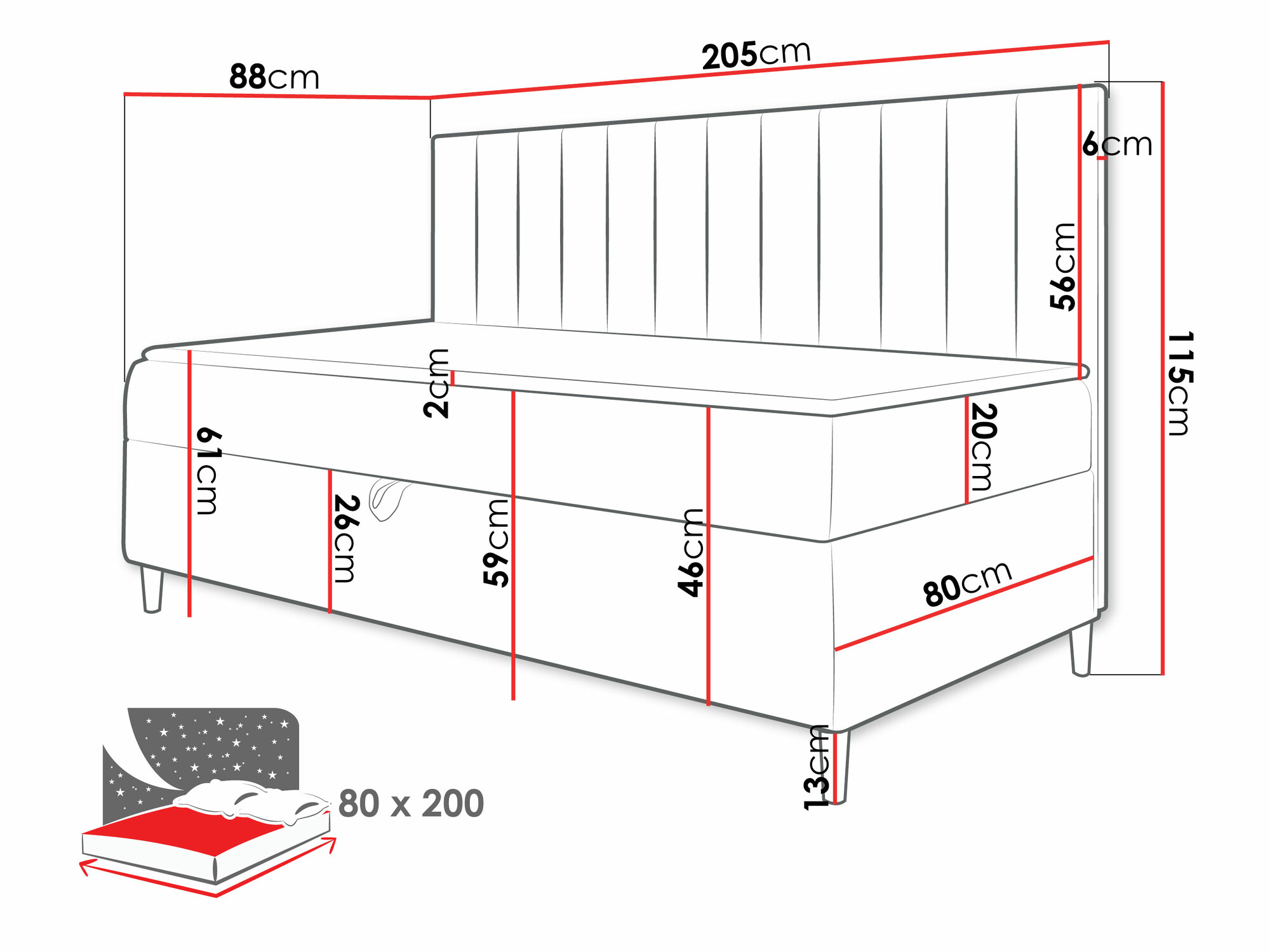 Continental bed Lucus I (Soft 017 + Fresh 9)