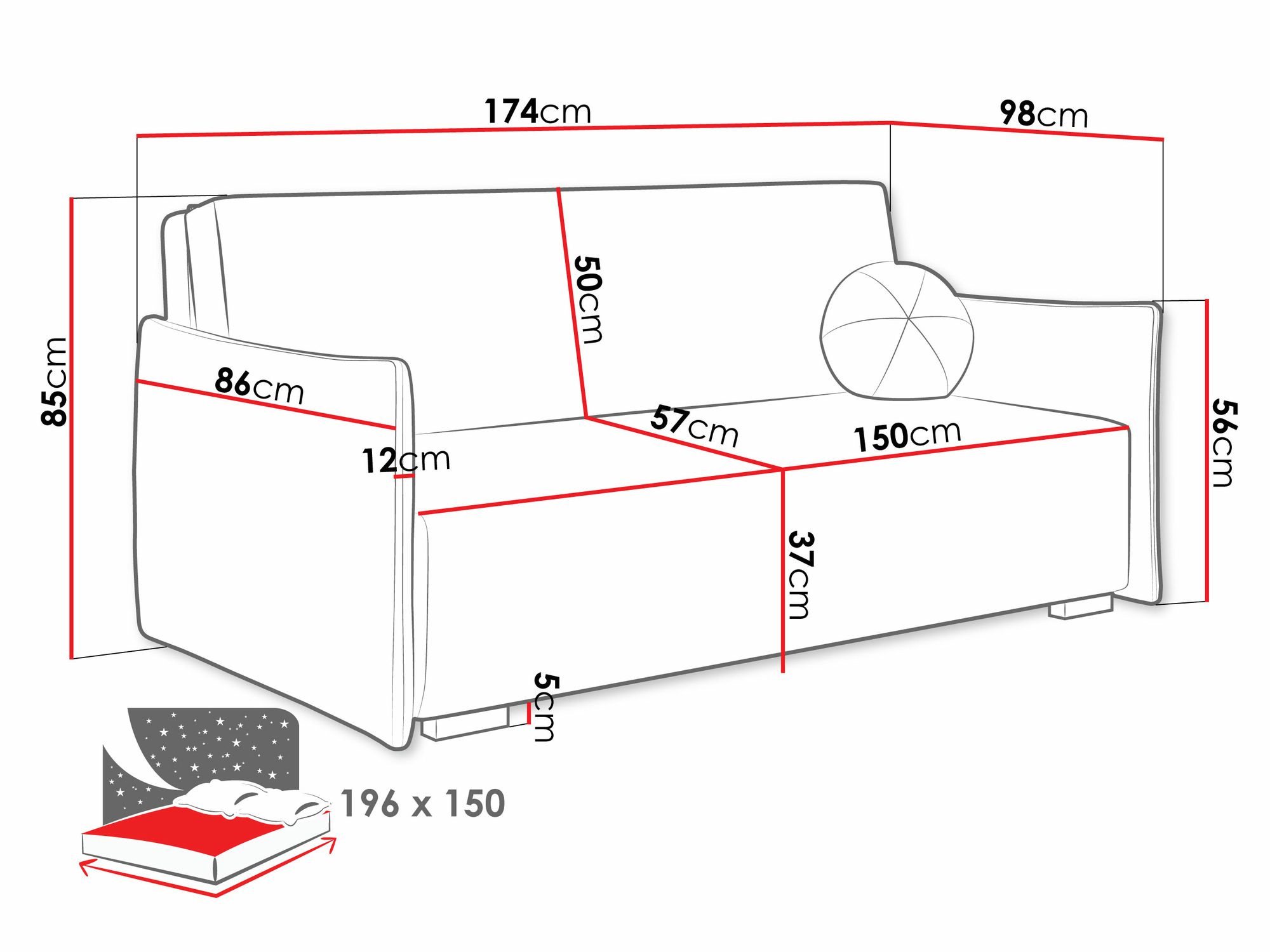 Sofa bed Velven IV (Soul 8)