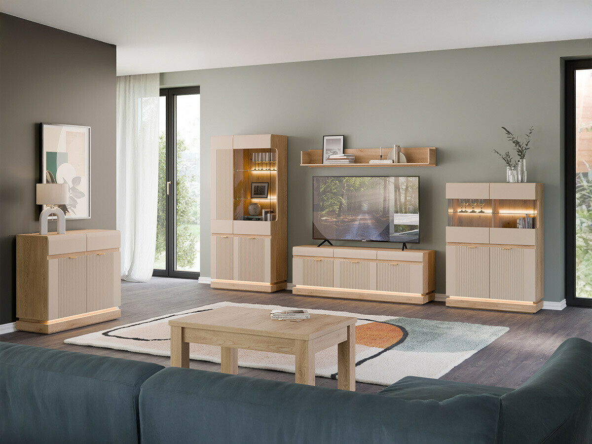 Chest of drawers Teselbu 102 (Cashmere + Oak)