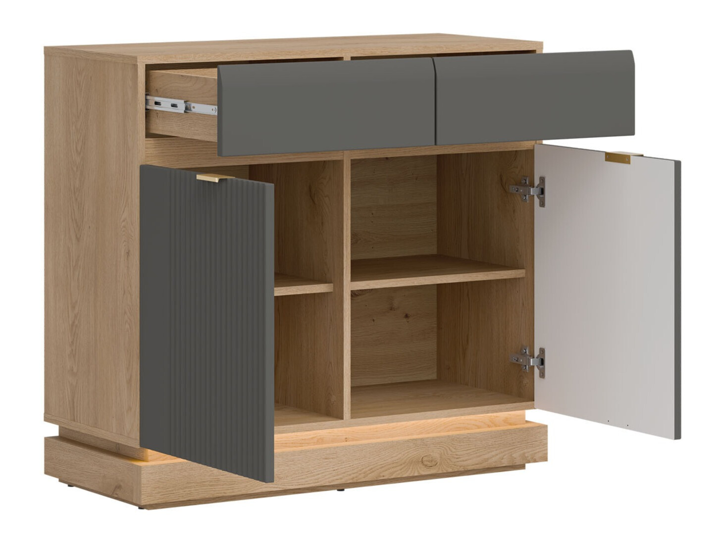 Chest of drawers Teselbu 102 (Grey + Oak)