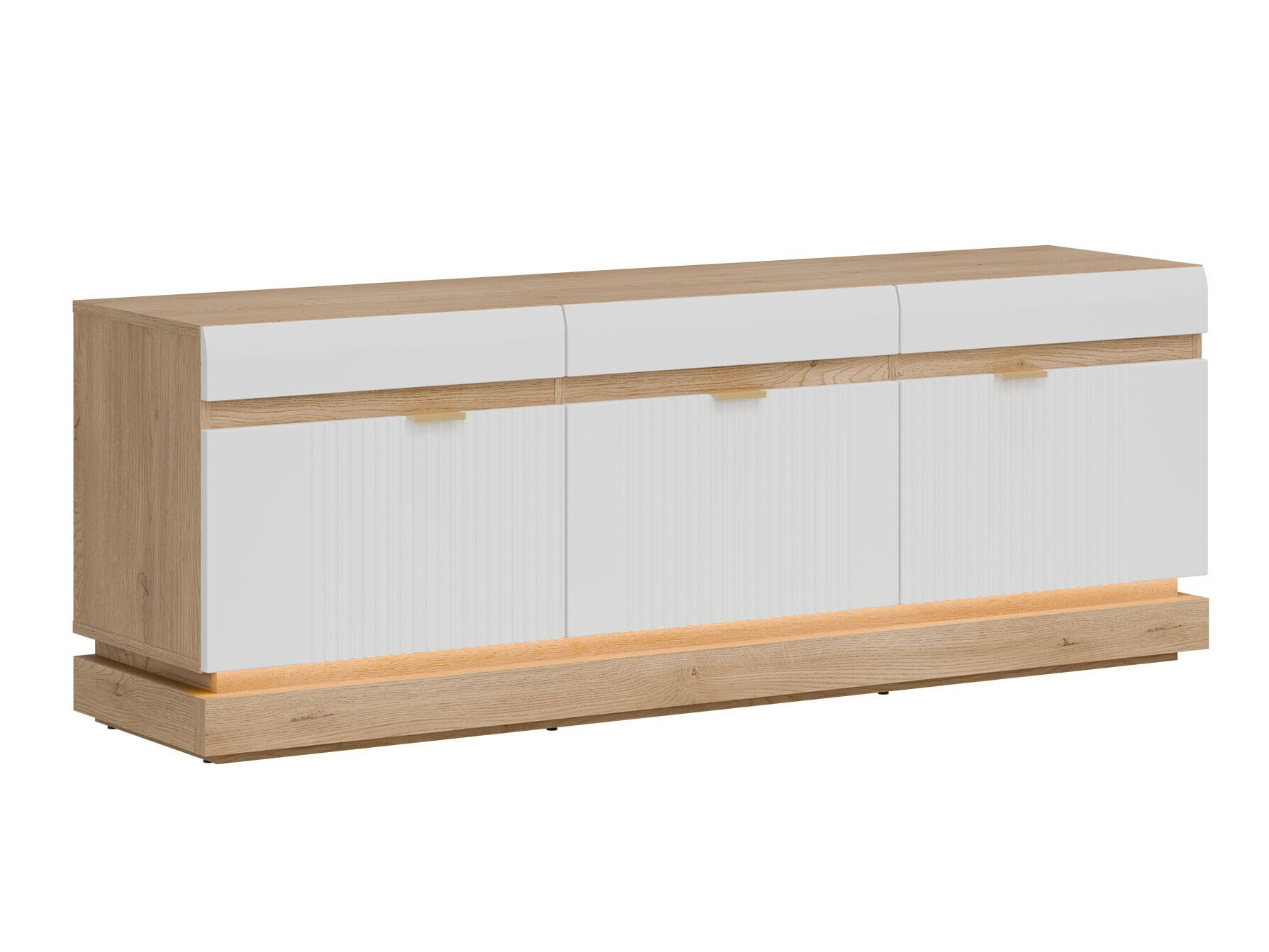 TV stand Teselbu 100 (White + Torro oak)