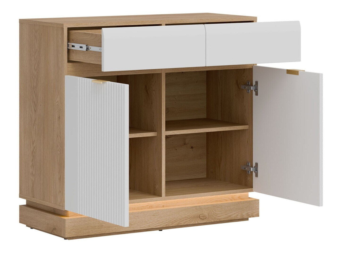 Chest of drawers Teselbu 102 (White + Oak)