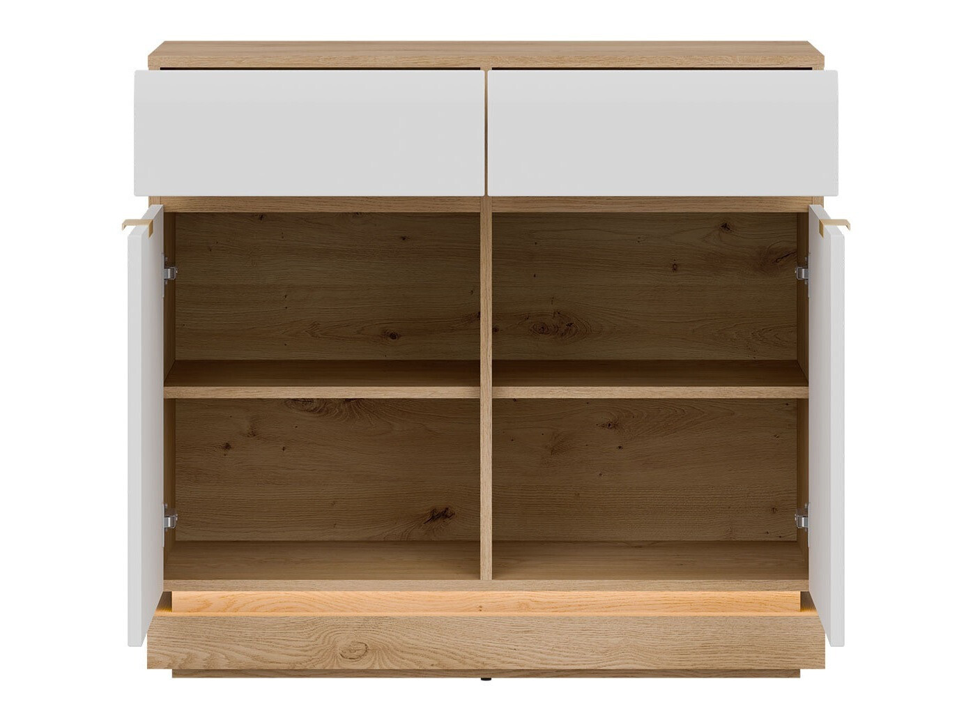 Chest of drawers Teselbu 102 (White + Oak)