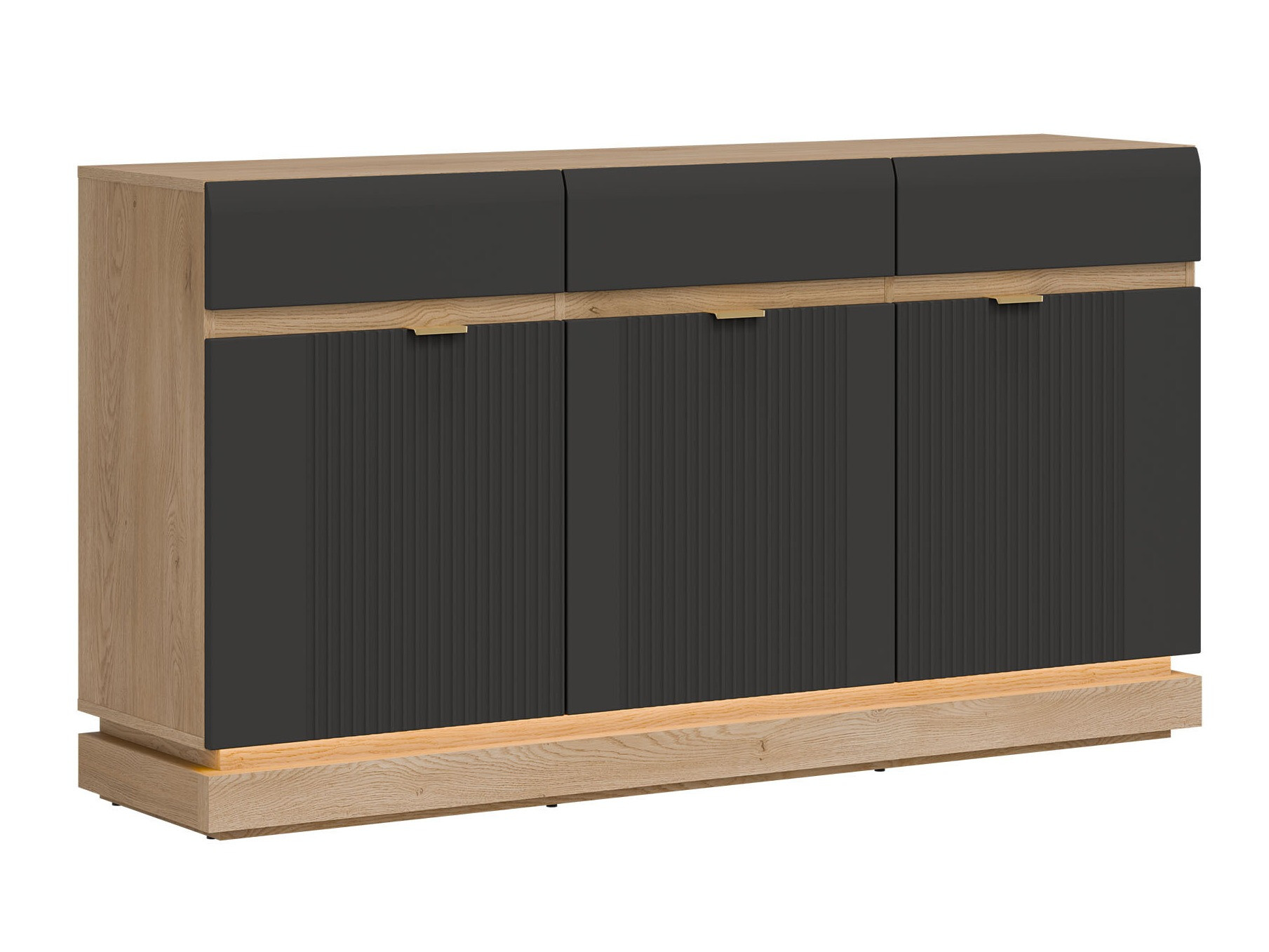 Chest of drawers Teselbu 104 (Anthracite + Oak)