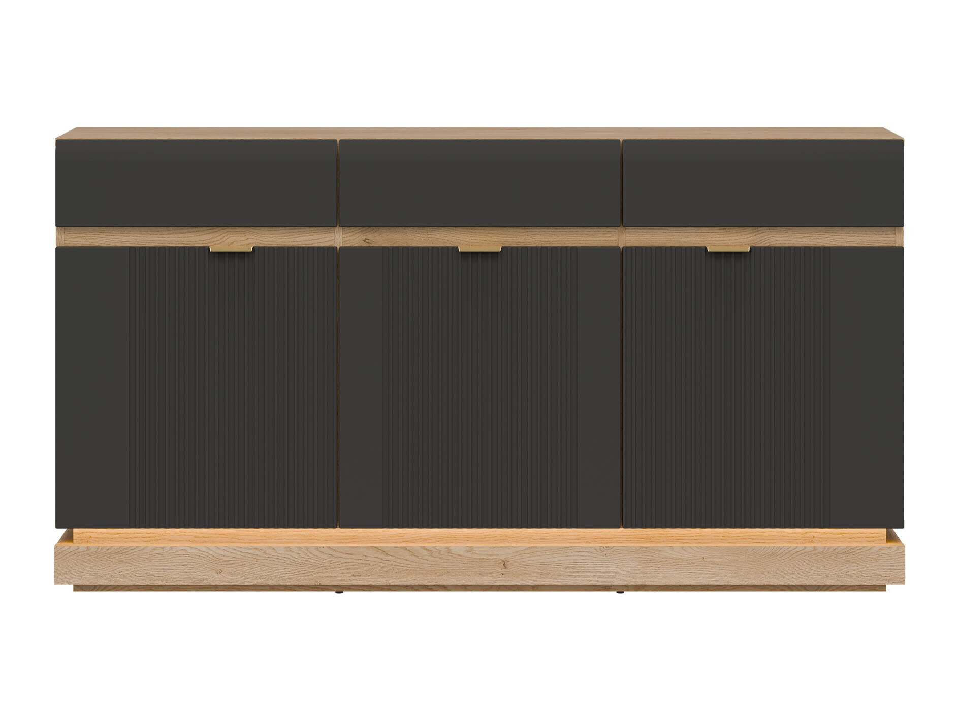 Chest of drawers Teselbu 104 (Anthracite + Oak)