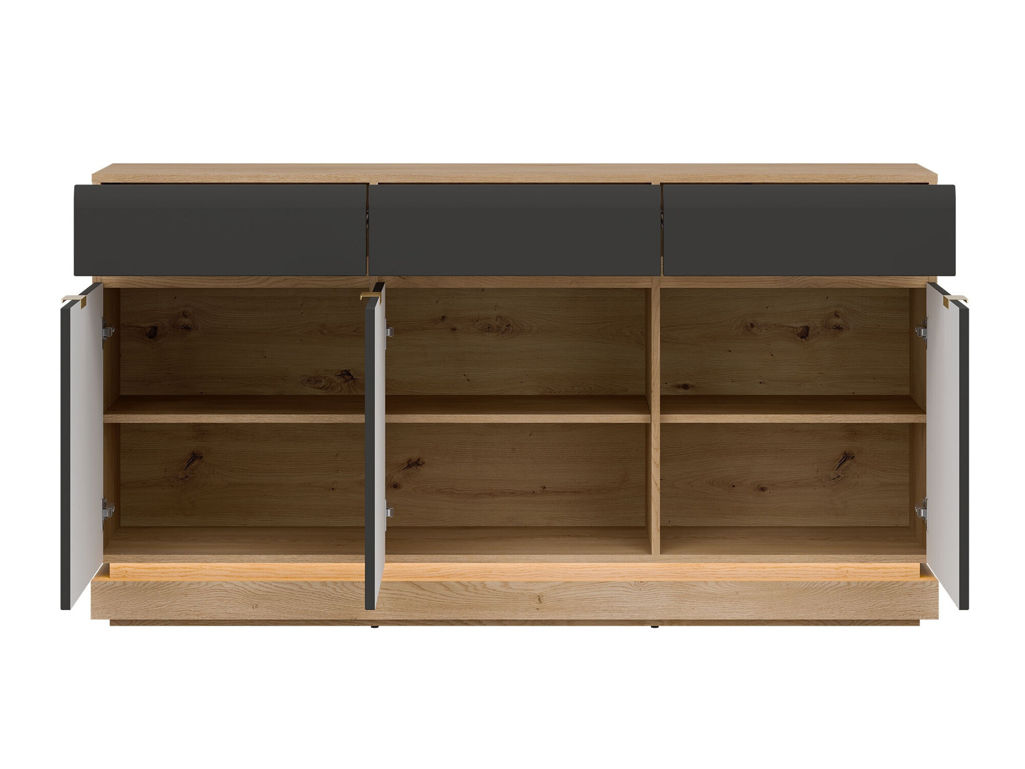 Chest of drawers Teselbu 104 (Anthracite + Oak)