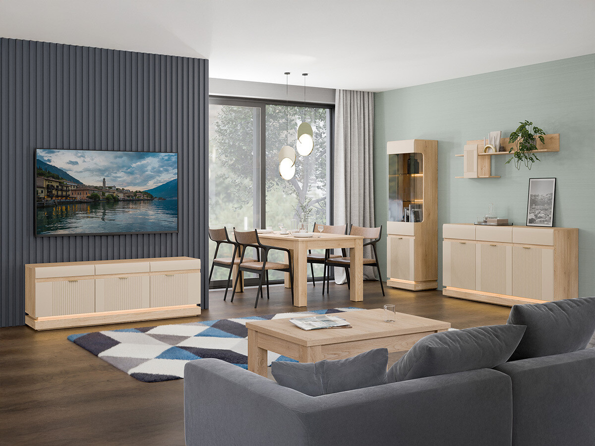 Chest of drawers Teselbu 104 (Cashmere + Oak)