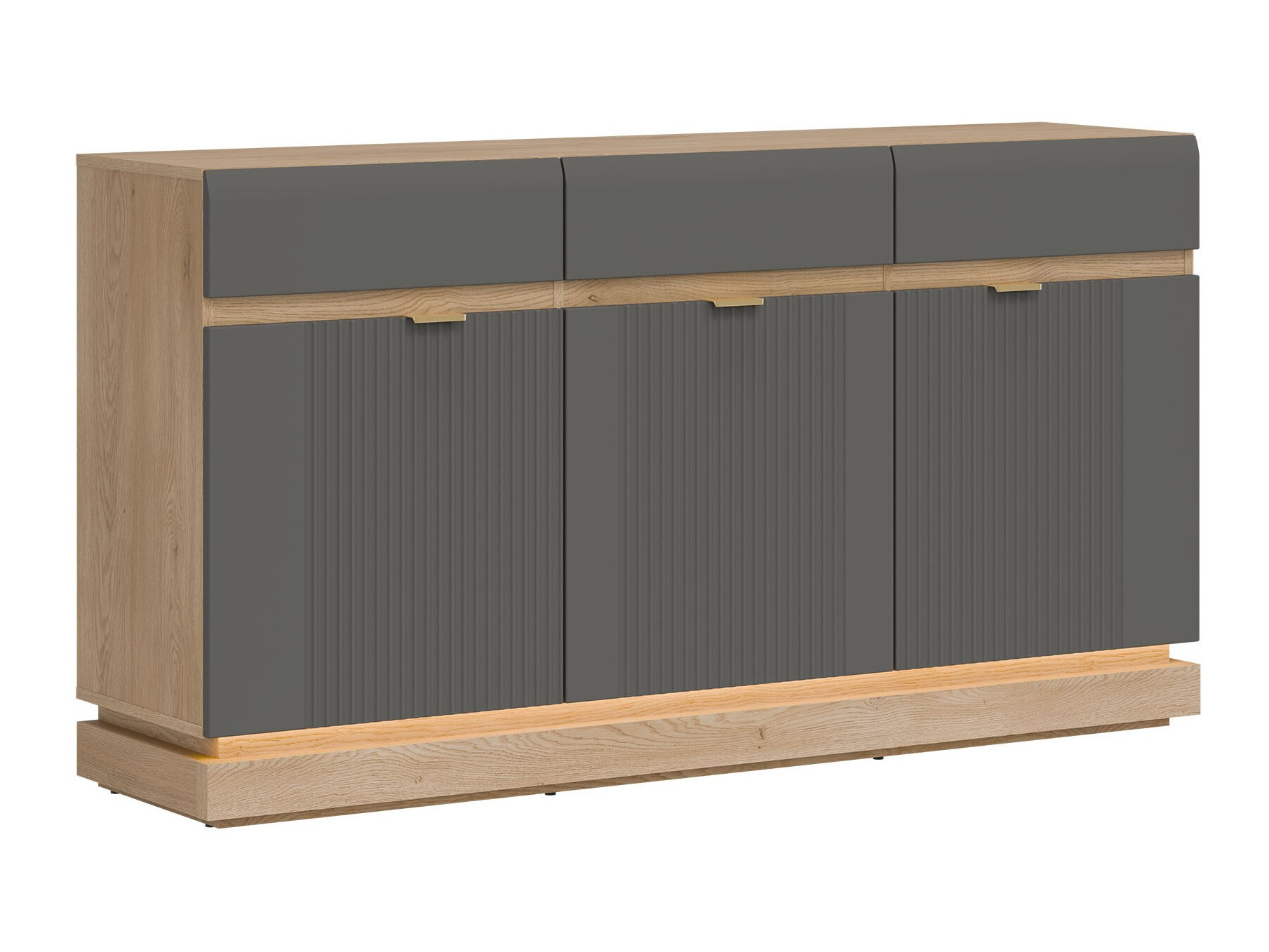 Chest of drawers Teselbu 104 (Grey + Oak)