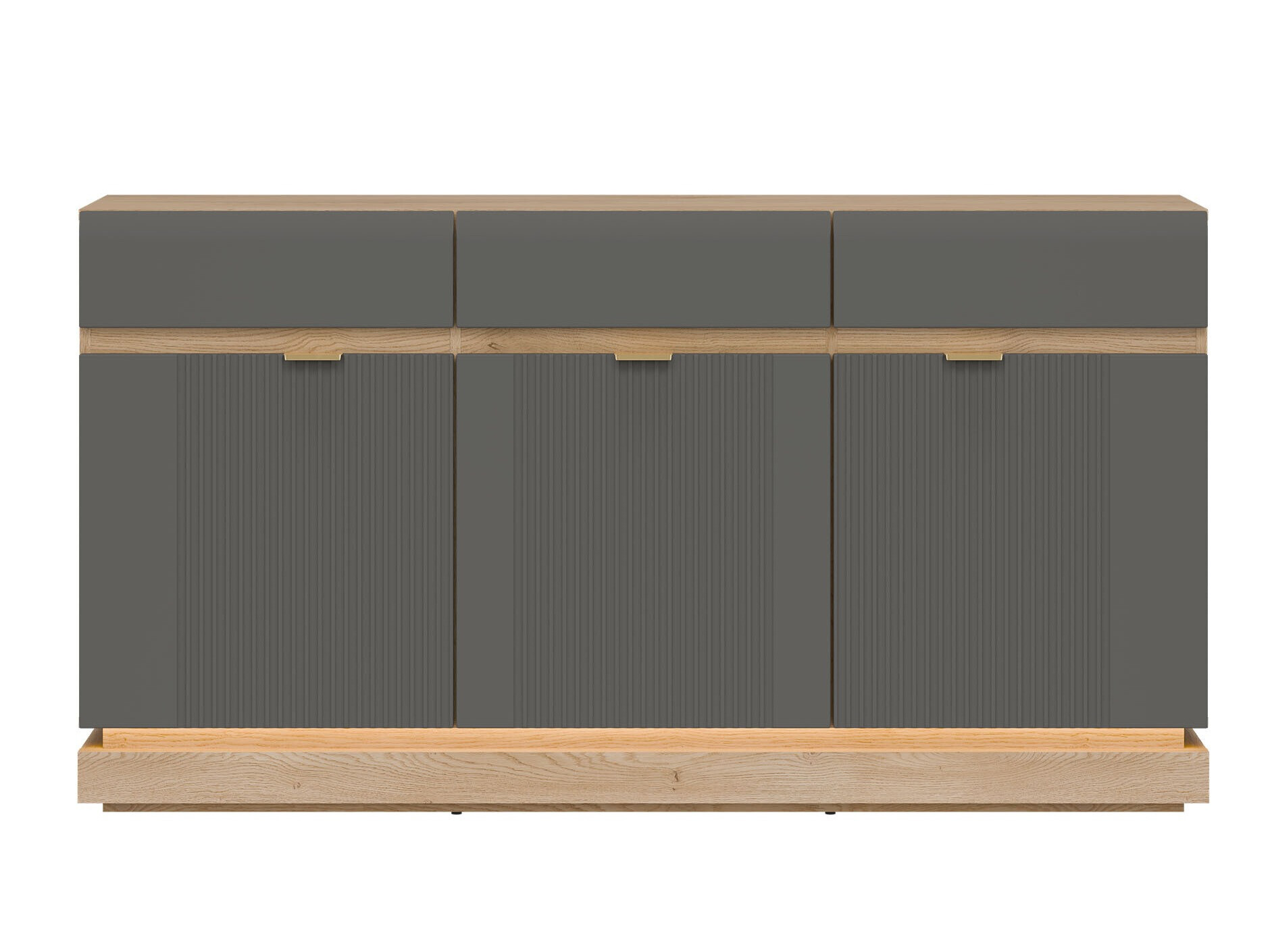 Chest of drawers Teselbu 104 (Grey + Oak)