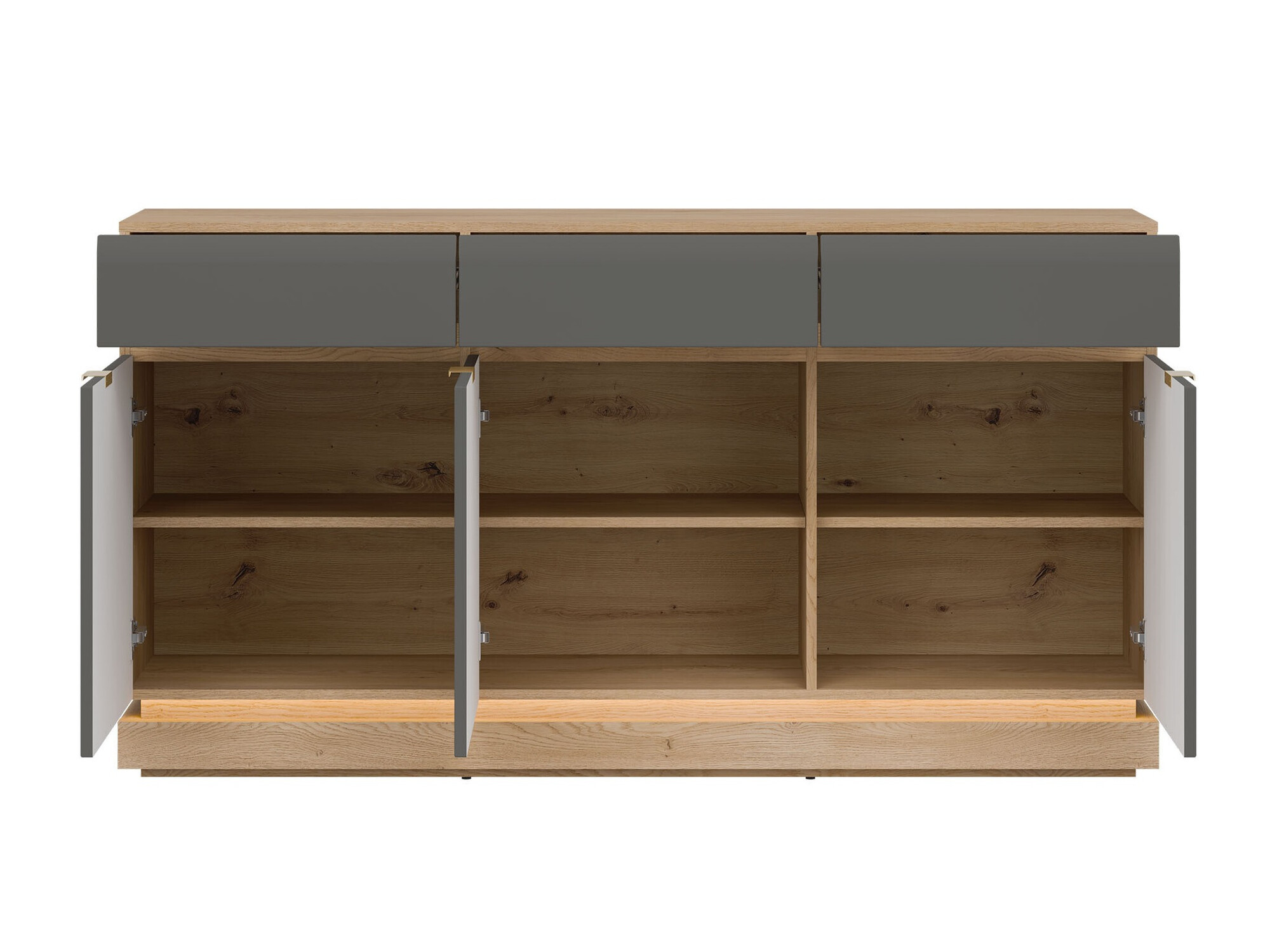 Chest of drawers Teselbu 104 (Grey + Oak)