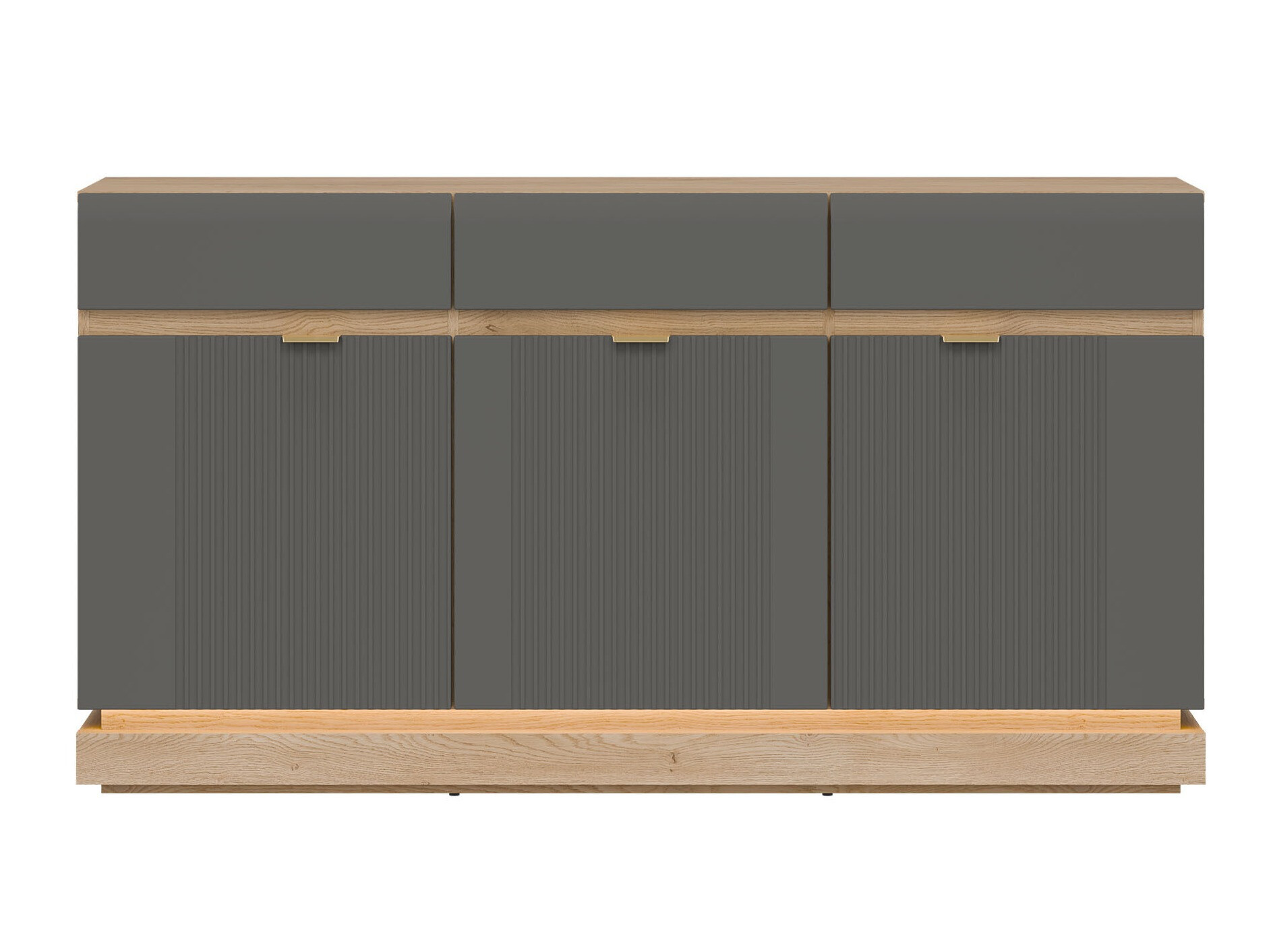 Chest of drawers Teselbu 104 (Grey + Oak)