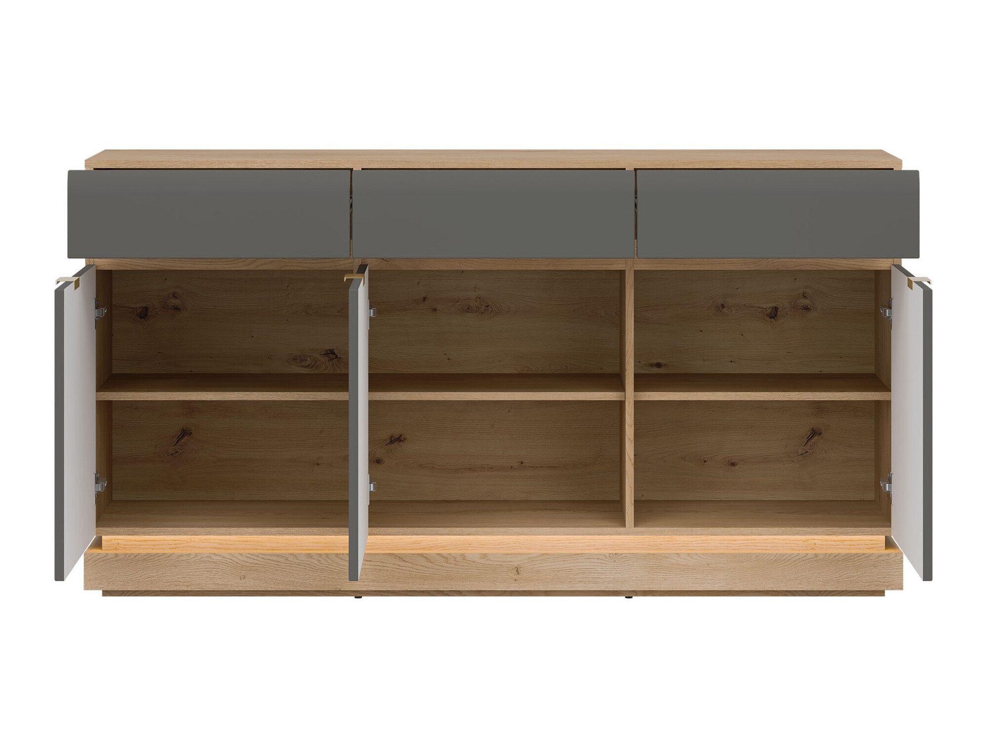 Chest of drawers Teselbu 104 (Grey + Oak)