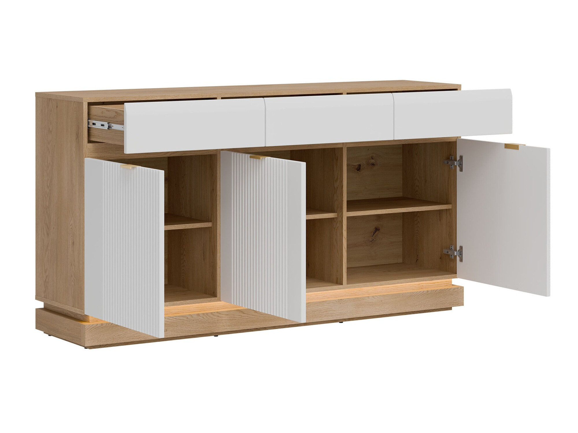 Chest of drawers Teselbu 104 (White + Oak)