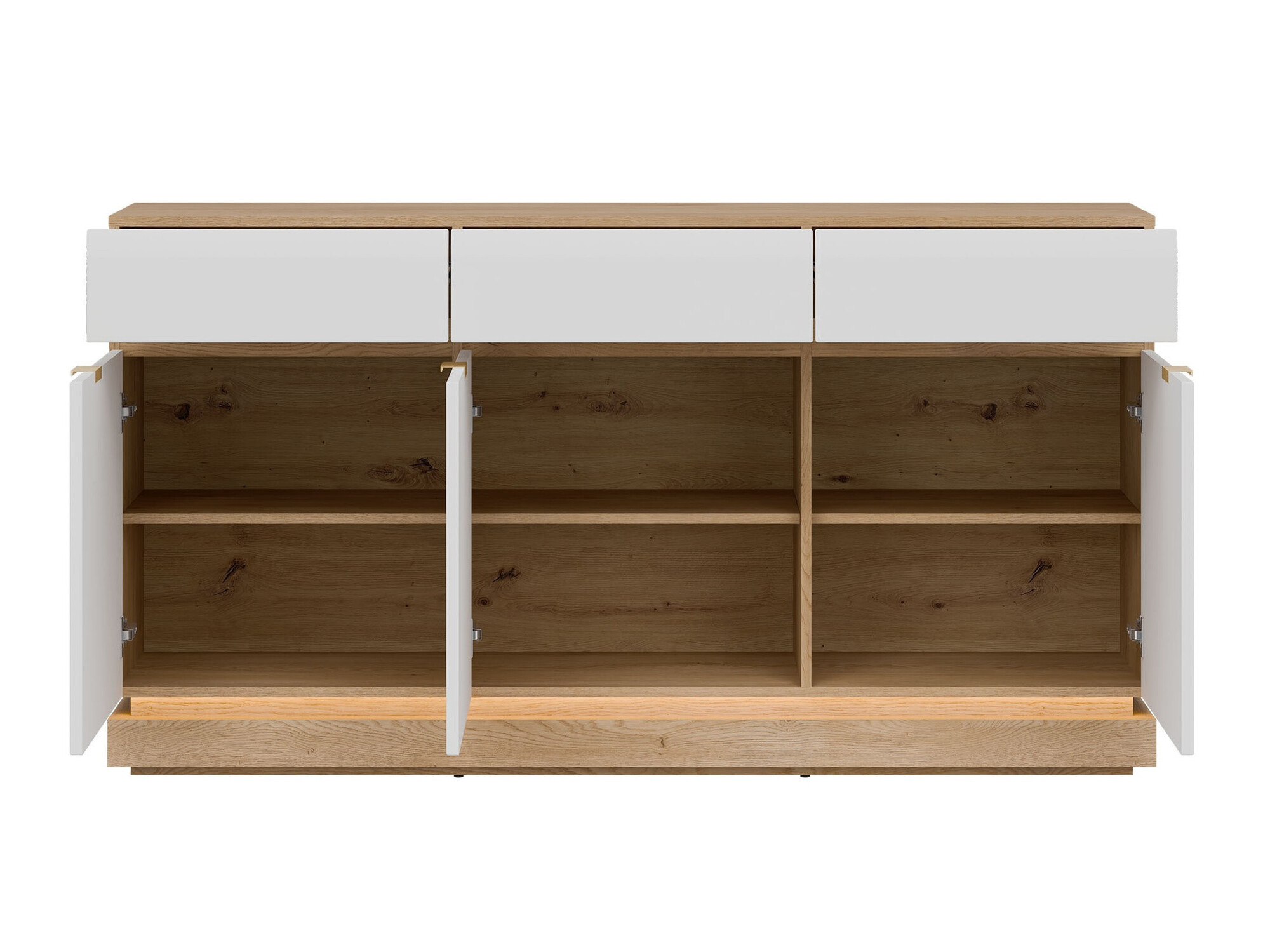 Chest of drawers Teselbu 104 (White + Oak)