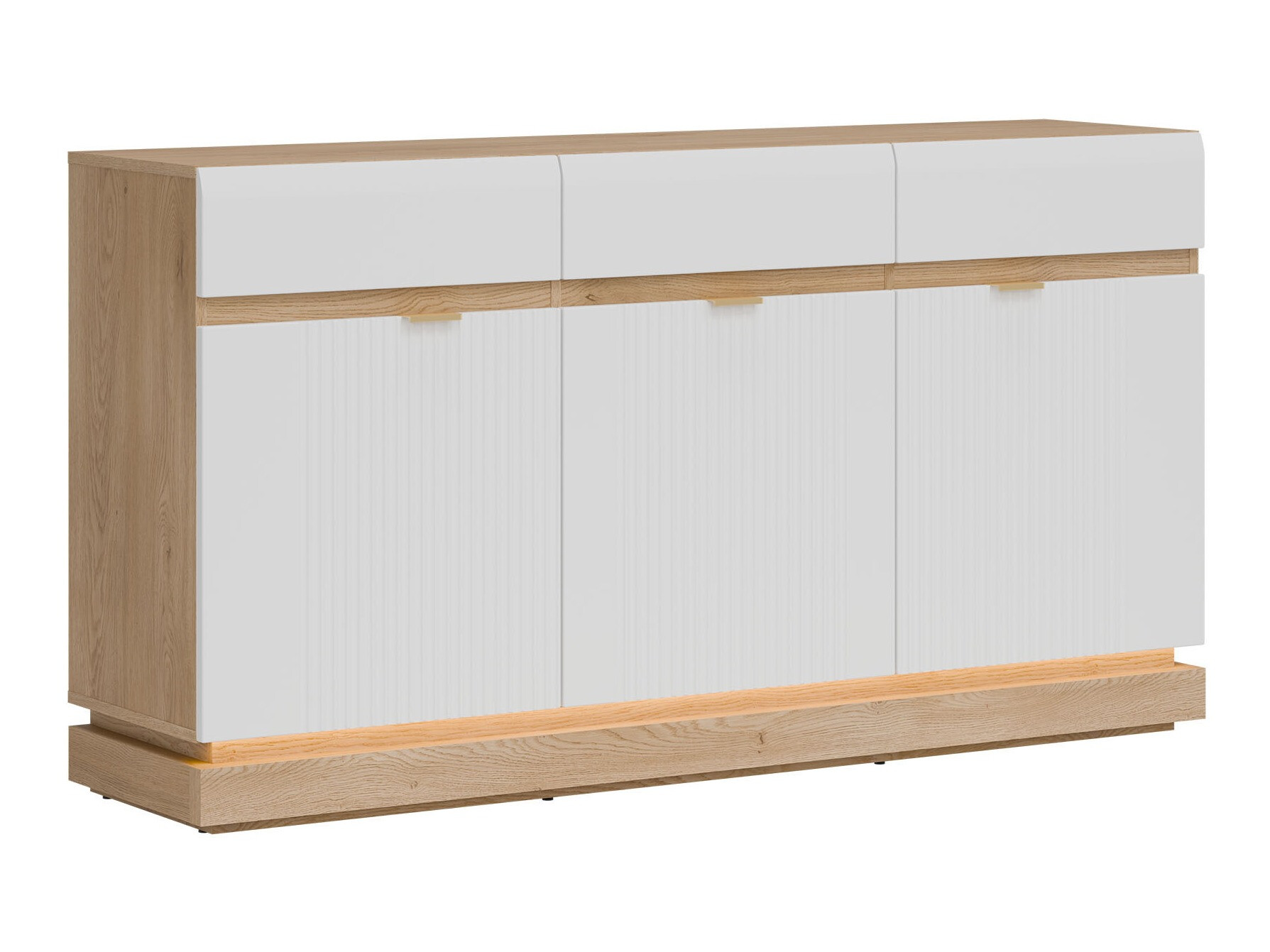 Chest of drawers Teselbu 104 (White + Oak)