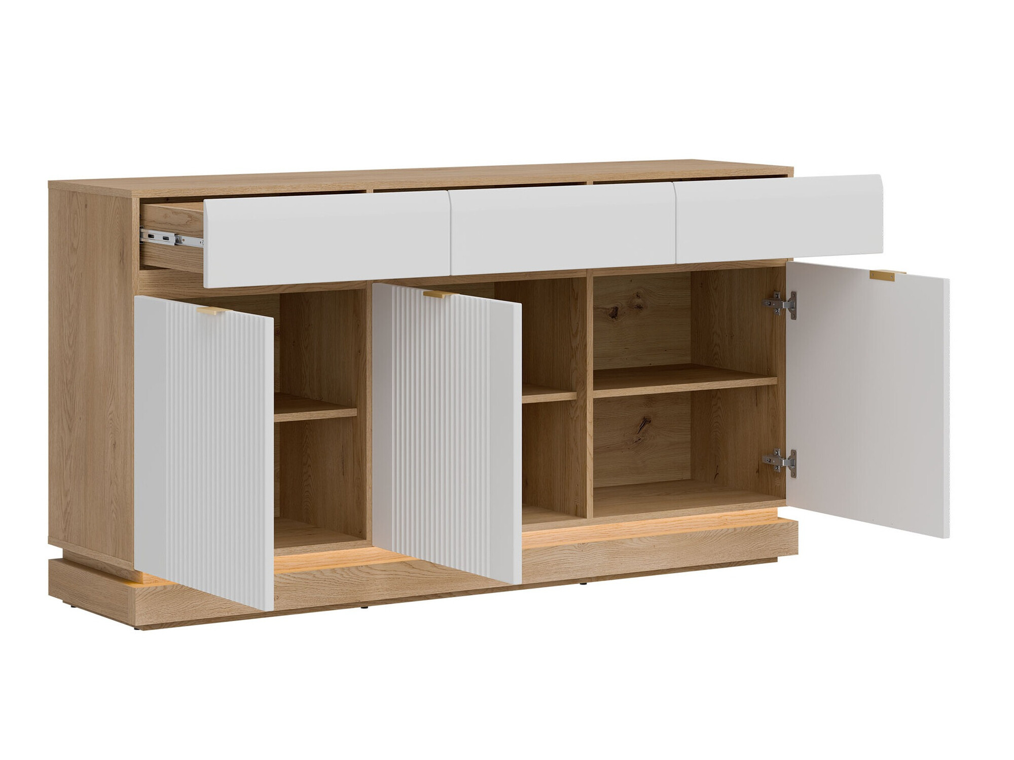 Chest of drawers Teselbu 104 (White + Oak)
