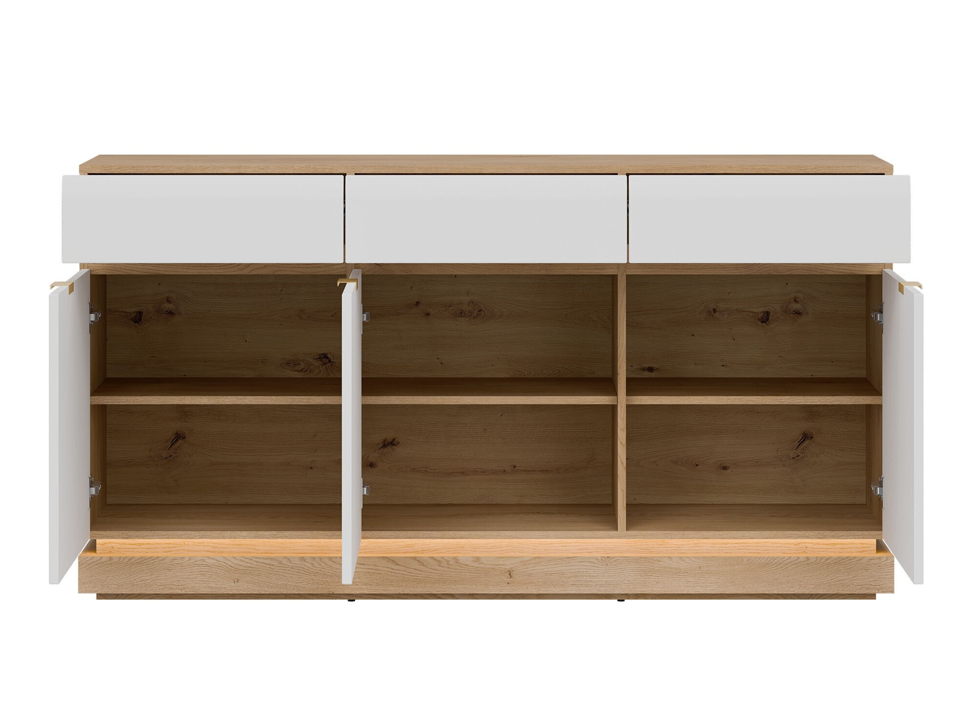 Chest of drawers Teselbu 104 (White + Oak)