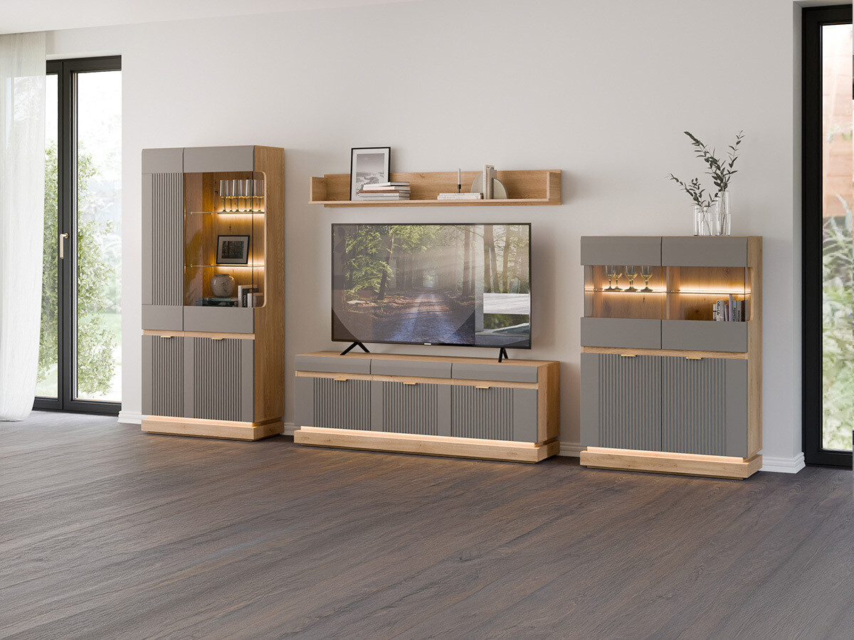 Sideboard Teselbu 105 (Grey + Oak)