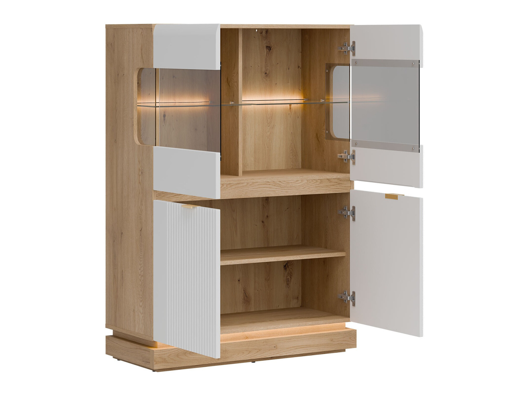 Sideboard Teselbu 105 (White + Oak)