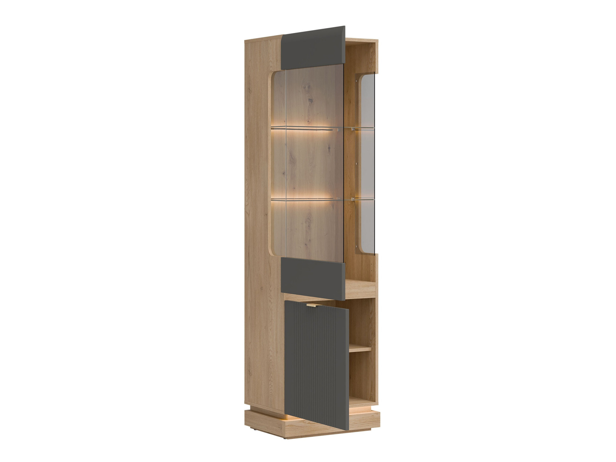 Bookcase Teselbu 109 (Grey + Oak)