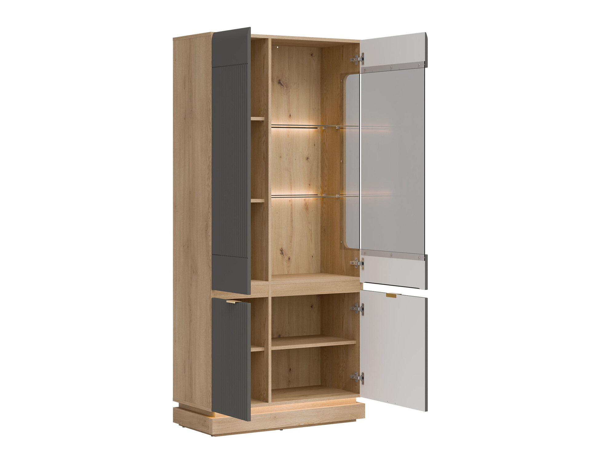 Bookcase Teselbu 111 (Grey + Oak)